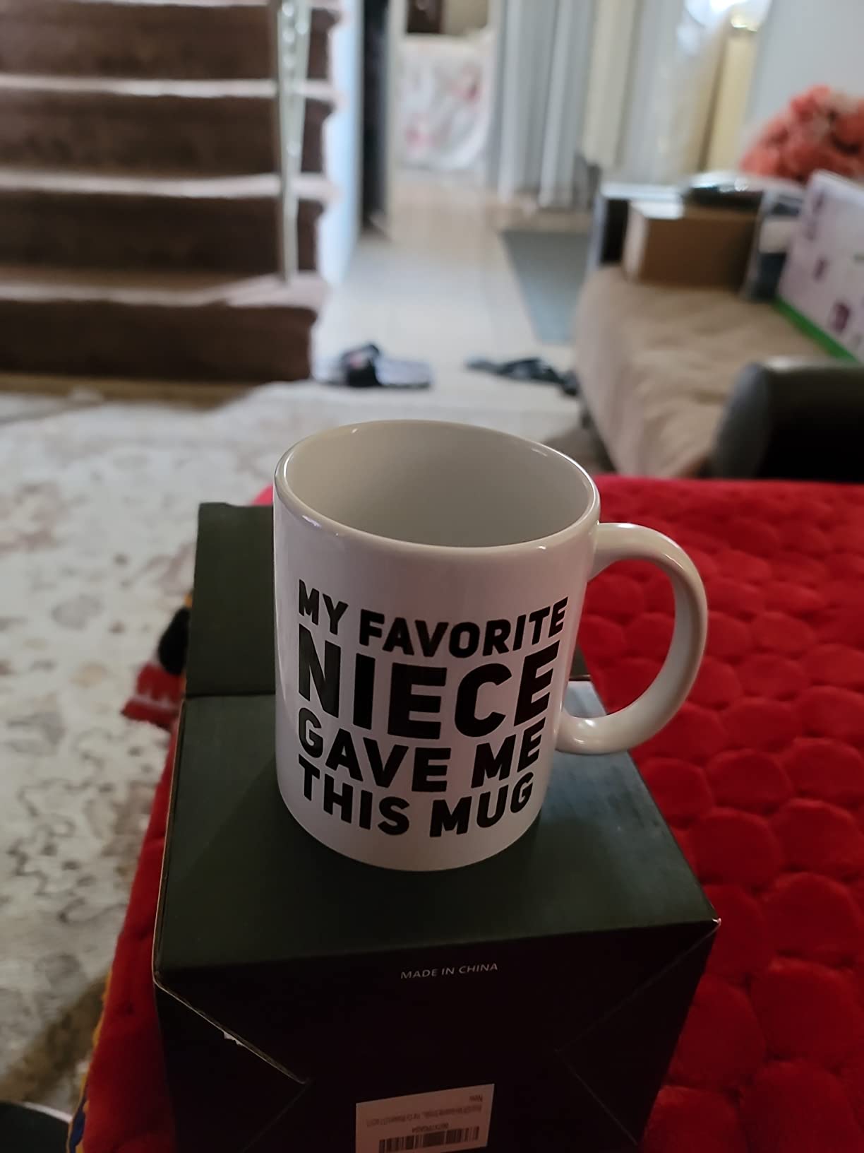 Panvola My Favorite Employee Gave Me This Mug Funny Boss Gifts from Employees Coworker Gifts To Employer Novelty Drinkware Ceramic Mug (11 oz, Black) - Customer Photo 2