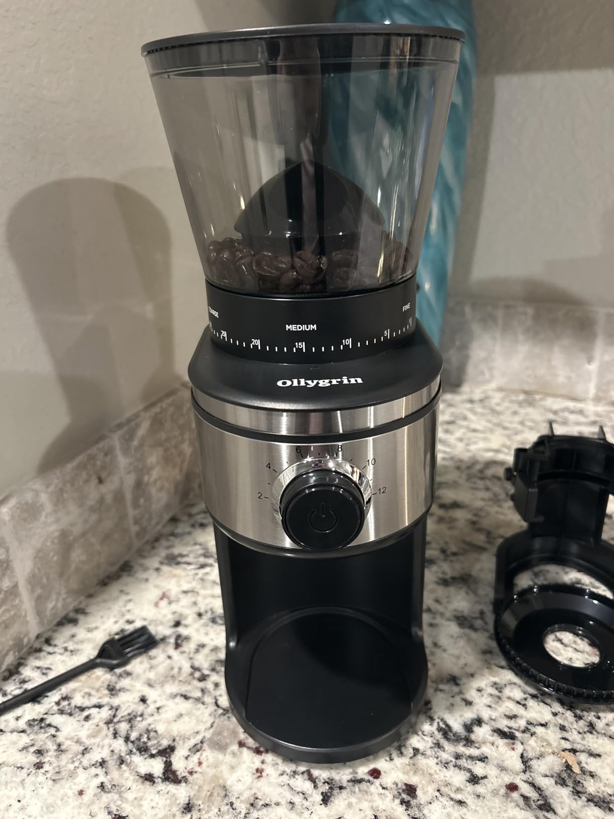 Ollygrin Burr Coffee Grinder, Electric Conical Coffee Bean Grinder With 30 Adjustable Grind Settings For 2-12 Cups, Sliver & Black customer photo 2