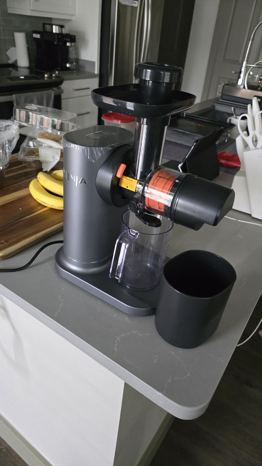 Ninja NeverClog Cold Press Juicer, Powerful Slow Juicer with Total Pulp Control, Countertop, Electric, 2 Pulp Functions, Dishwasher Safe, 2nd Generation, Charcoal, JC151 Customer Review Ninja NeverClog Cold Press Juicer, Powerful Slow Juicer with Total Pulp Control, Countertop, Electric, 2 Pulp Functions, Dishwasher Safe, 2nd Generation, Charcoal, JC151 - Customer Photo 1