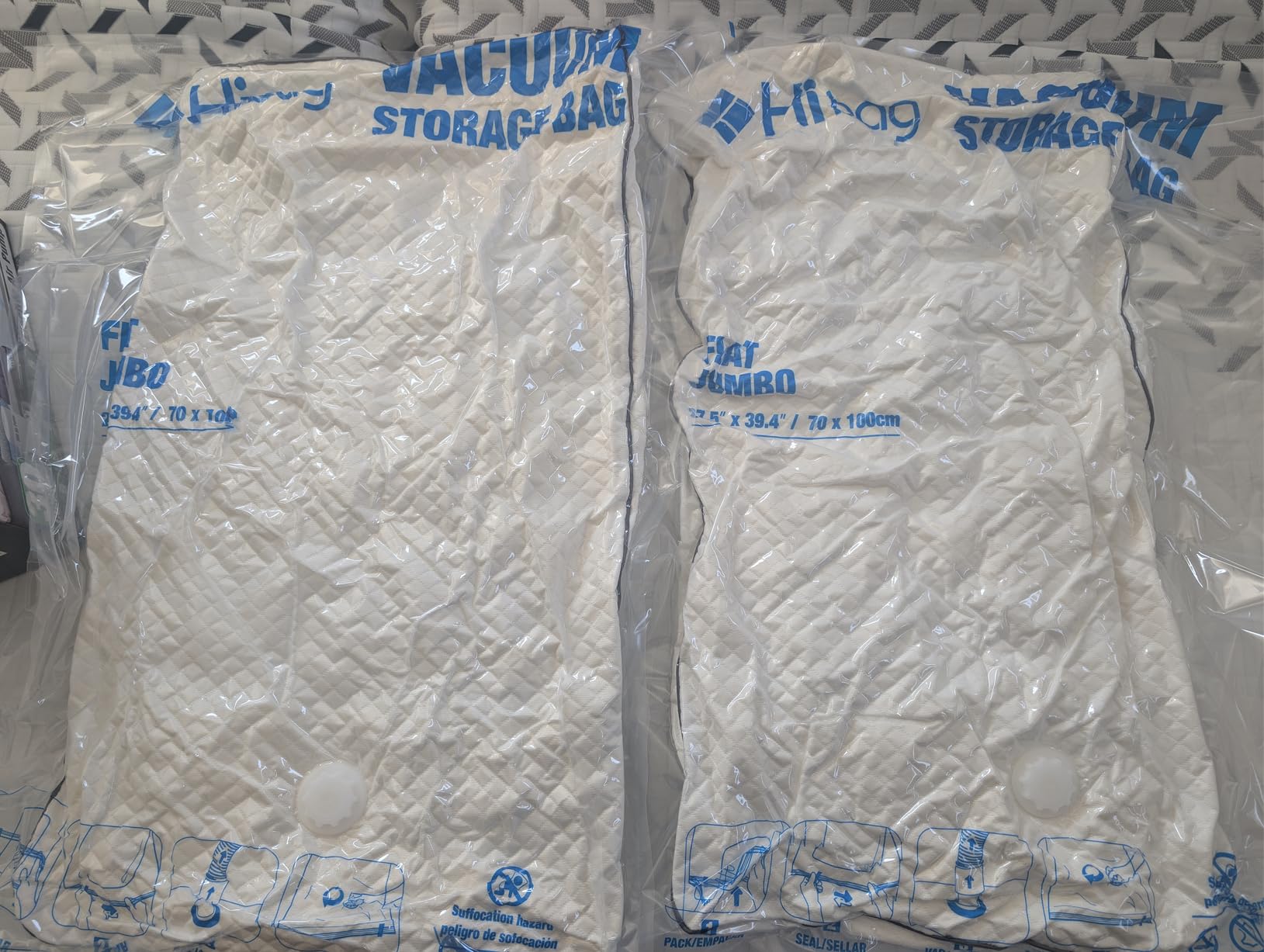 HIBAG Vacuum Storage Seal Bags, 10 Jumbo Space Saver Vacuum Sealer Bags for Clothes, Comforters, Blankets, Bedding (10J) customer photo 2