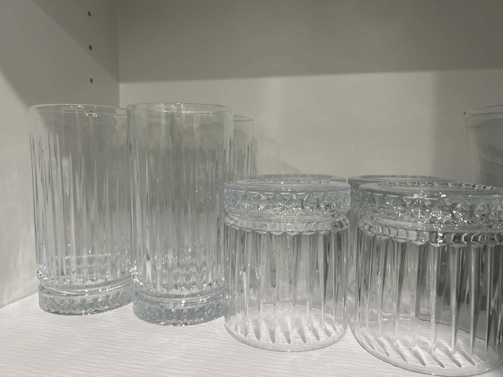 Crystal Drinking Glasses, Set of 8 Durable Glass Cups-4 Highball Glasses 15oz & 4 Rocks Glasses 12oz, Mojito Cups, Cocktail Glass, Bar Glassware Set for Cocktail, Beer, Whiskey - Customer Photo 1