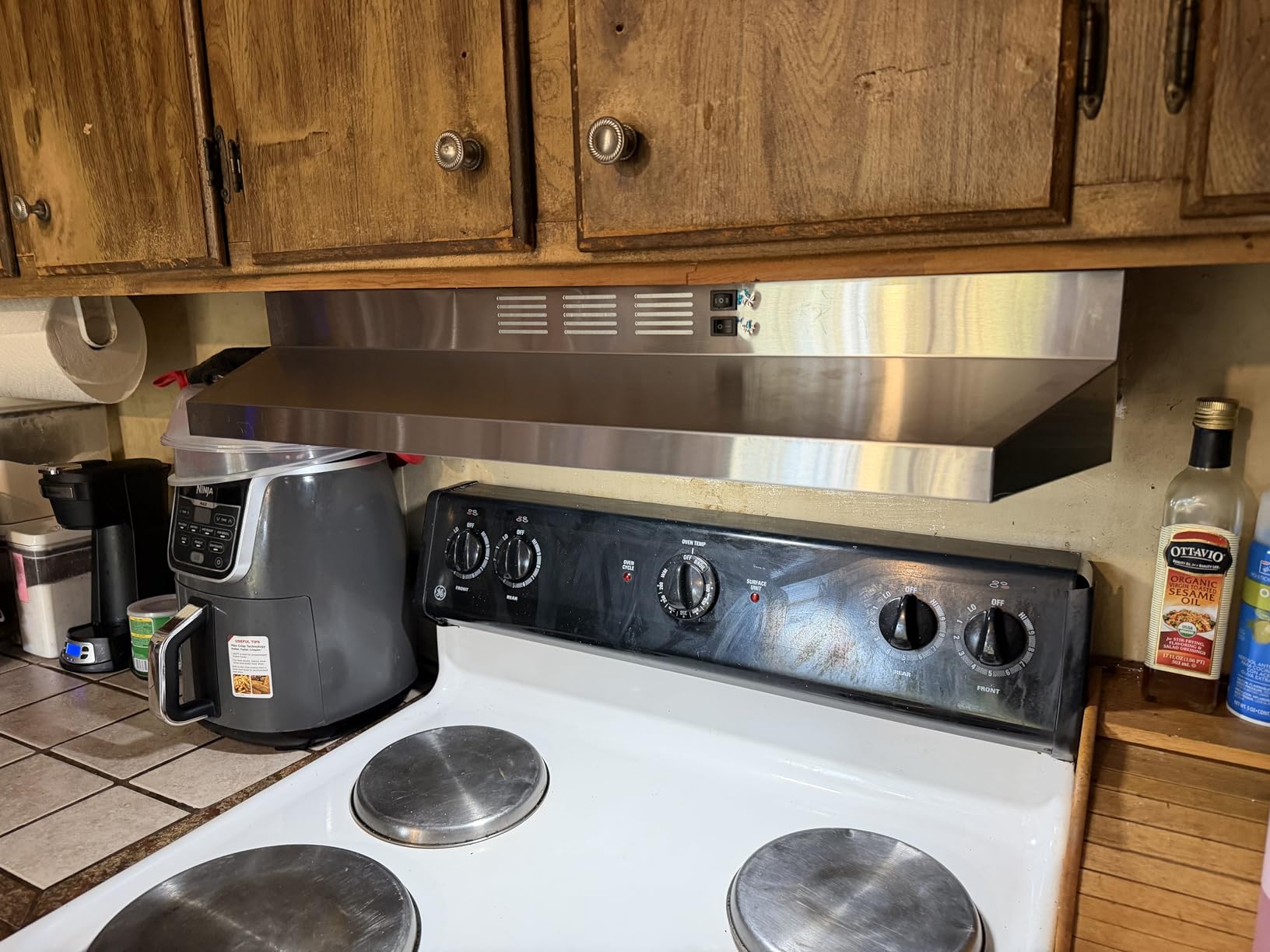 Range Hood 30 inch Under Cabinet, Stainless Steel Kitchen Vent Hood 280CFM, Built-in Kitchen Stove Hood w/Rocker Button Control, Ducted/Ductless Convertible Duct, 2 Speeds Fan, Bright LED Light Customer Review Range Hood 30 inch Under Cabinet, Stainless Steel Kitchen Vent Hood 280CFM, Built-in Kitchen Stove Hood w/Rocker Button Control, Ducted/Ductless Convertible Duct, 2 Speeds Fan, Bright LED Light - Customer Photo 3