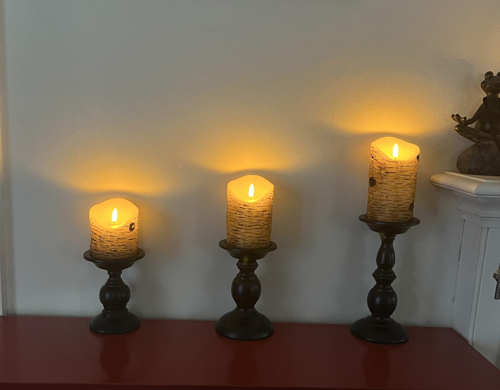 Flameless Candles Battery Operated Pillar Real Wax Electric LED Flickering Candle Sets with Remote Control Cycling 24 Hours Timer, 4