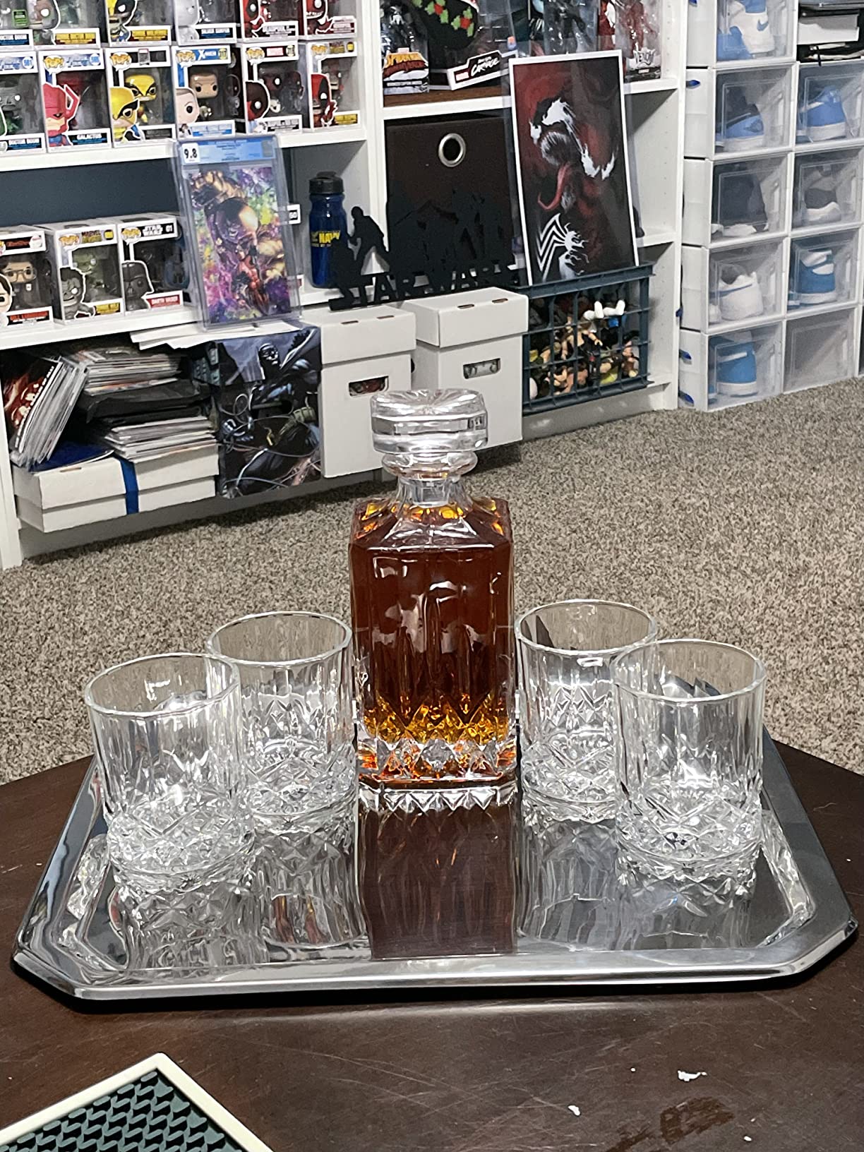 Viski Admiral Highball Glasses, Crystal Drinking Glasses, Elegant Glassware for Whiskey, Vodka, Cocktails, Perfect for Home Bars, Indoor & Outdoor Parties, Stylish Drinkware, 9 oz, Set of 4 - Customer Photo 2