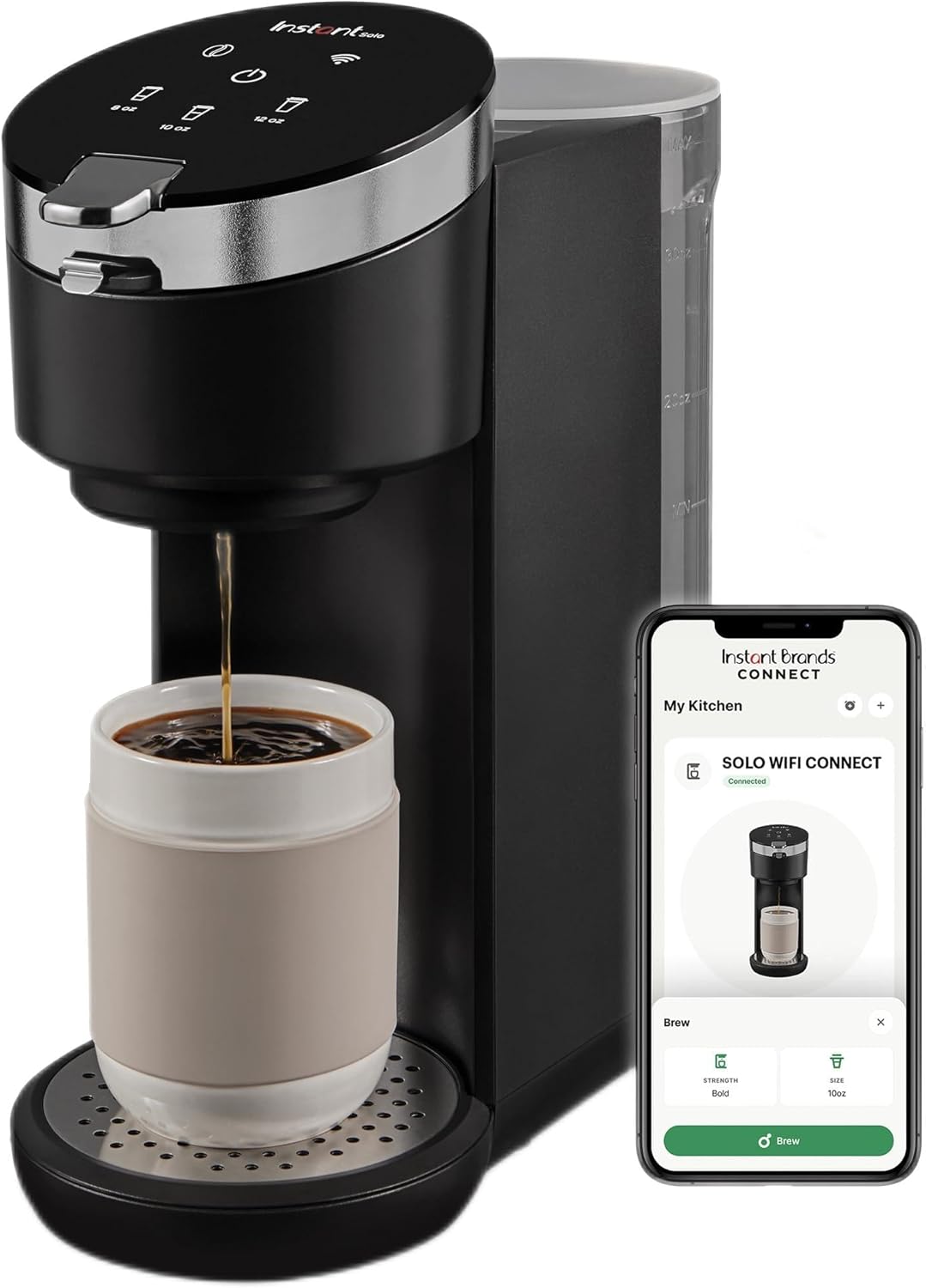Instant Solo WIFI Connect Single Serve Coffee Maker, From the Makers of Instant Pot, Coffee Brewer, Includes Reusable Coffee Pod & Bold Setting, Brew 8 to 12oz., 40oz. Water Reservoir, Black - Customer Photo 1