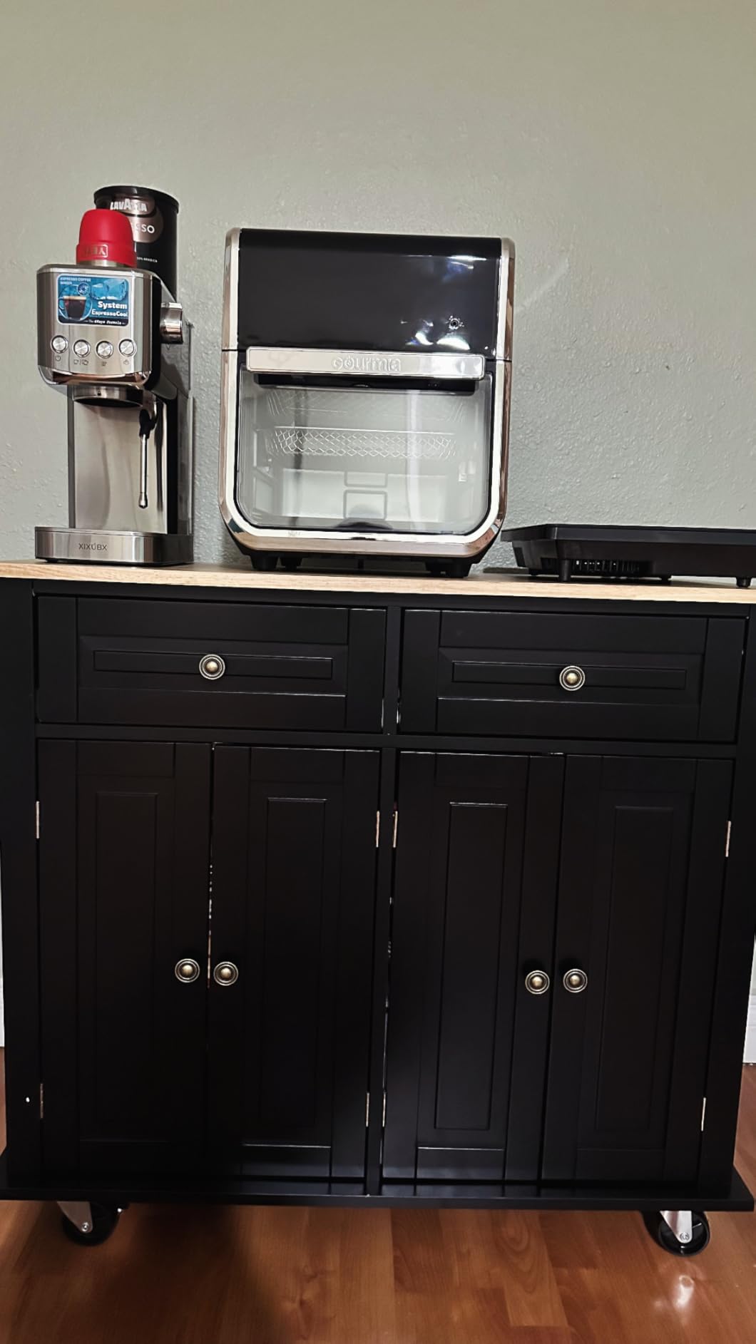 VEVOR Kitchen Island Cart with Solid Wood Top, 35.4