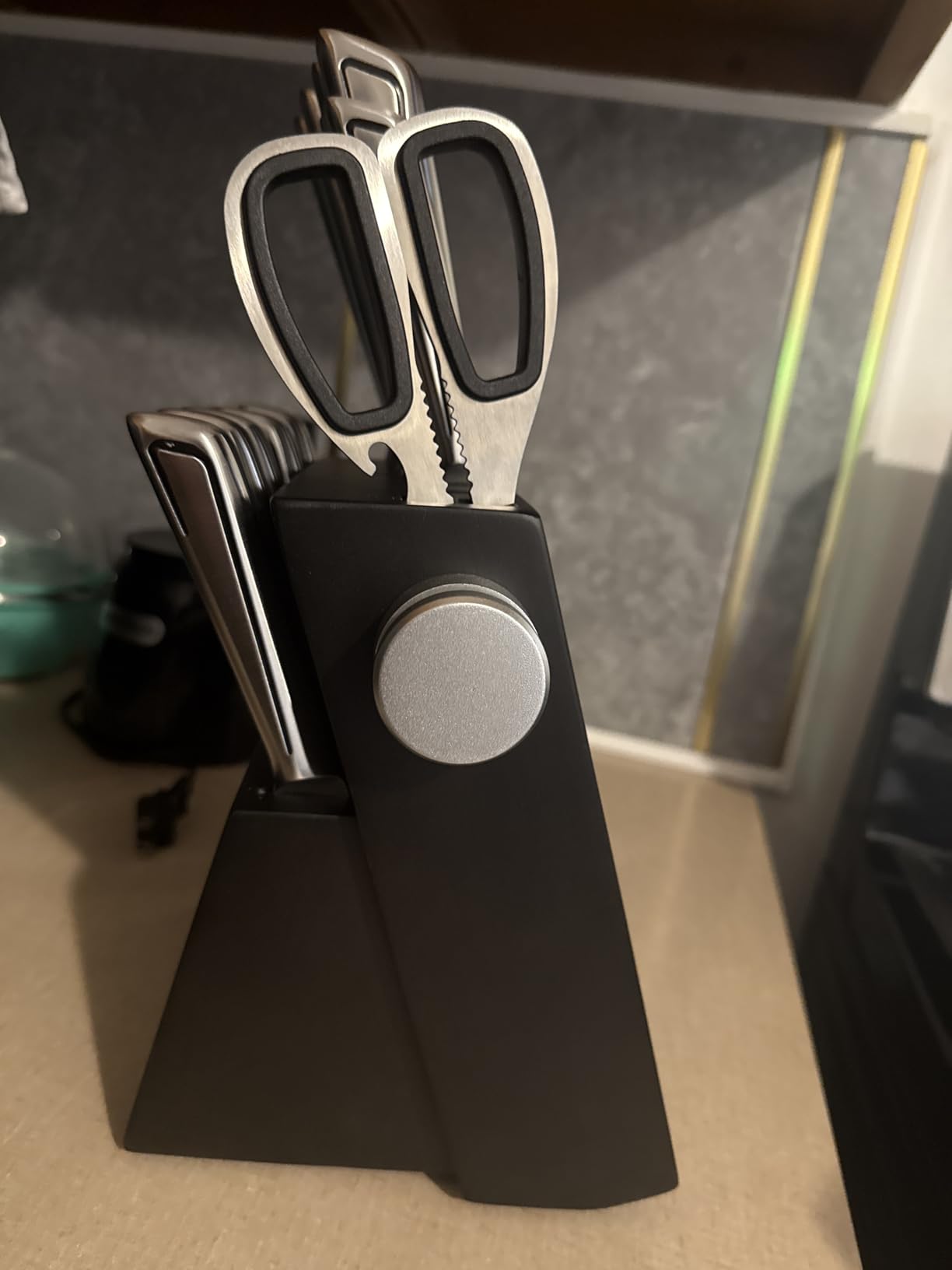 Knife Sets for Kitchen with Block imarku G14 Japanese Knife Set Stainless Steel Kitchen 14pcs, Built-in Sharpener, Sharp Knives with Non-slip Ergonomic Handle - Dishwasher Safe, Home Essential Gifts - Customer Photo 2