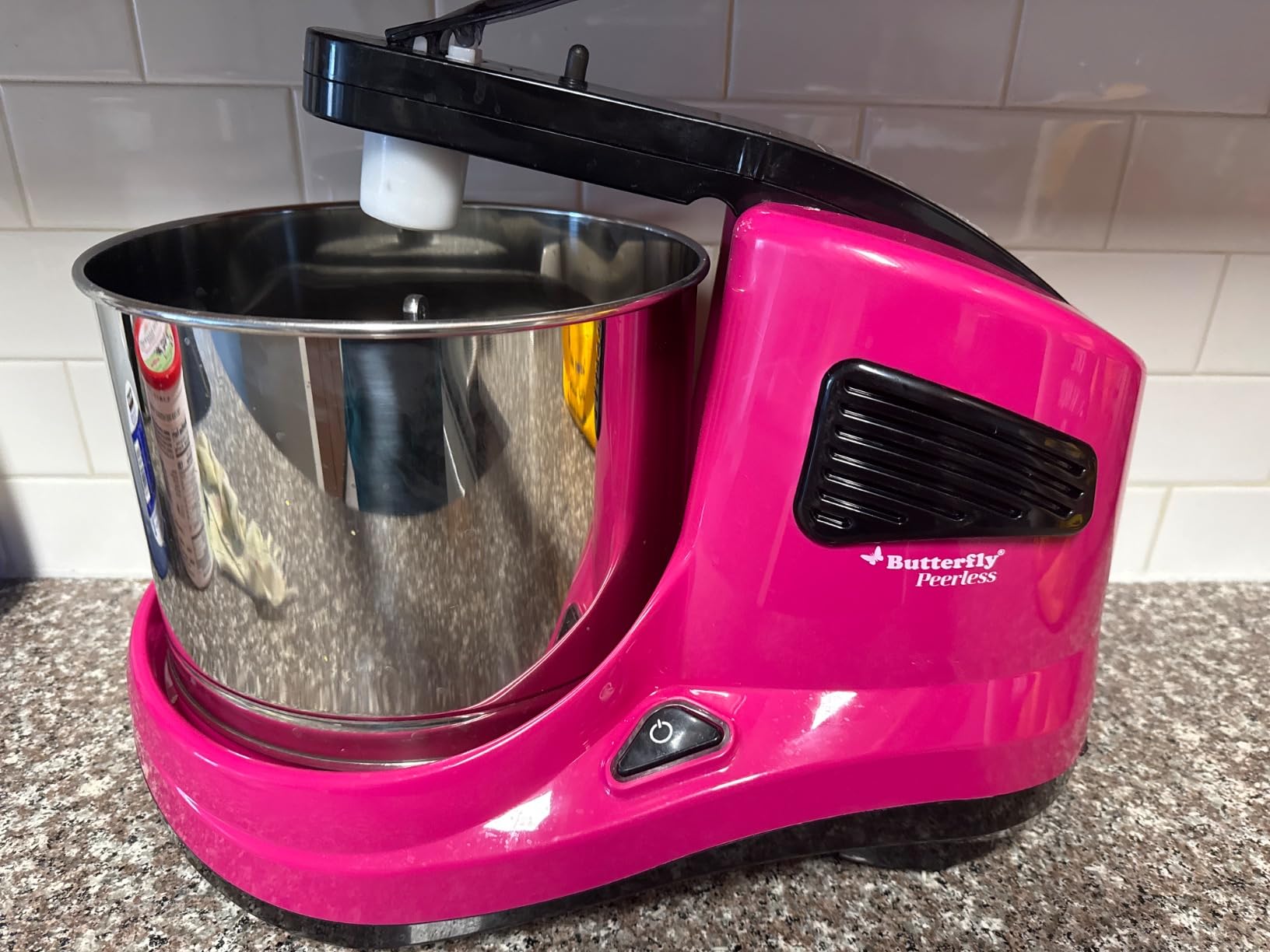 Butterfly Peerless 3-Stone Wet Grinder with Atta Kneader & Coconut Scraper, 2-Liter, 110V for USA & Canada, Pink Customer Review Butterfly Peerless 3-Stone Wet Grinder with Atta Kneader & Coconut Scraper, 2-Liter, 110V for USA & Canada, Pink - Customer Photo 2