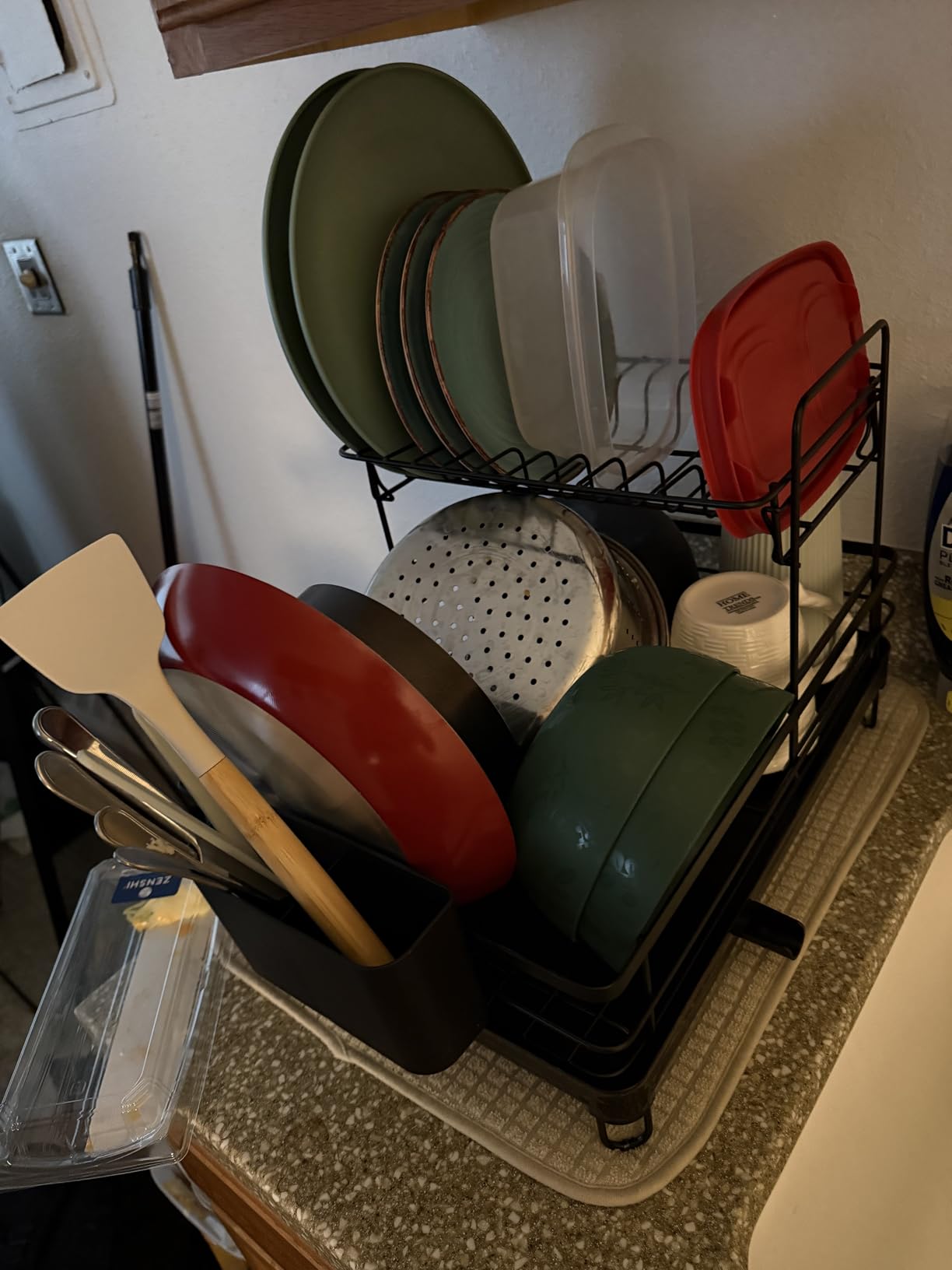 Dish Drying Rack - X-Large Stainless Steel Dish Rack for Kitchen Counter, 2-Tier Kitchen Organizers and Storage for Dishes, Bowls, Cutlery, Black - Customer Photo 1