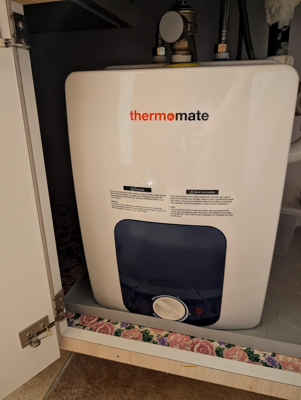 ThermoMate Mini Tank Water Heater Electric, ES250B 2.5 Gallon Point of Use Under Sink Water Heater, 120V Corded Wall or Floor Mounted, UL Listed Customer Review ThermoMate Mini Tank Water Heater Electric, ES250B 2.5 Gallon Point of Use Under Sink Water Heater, 120V Corded Wall or Floor Mounted, UL Listed - Customer Photo 1