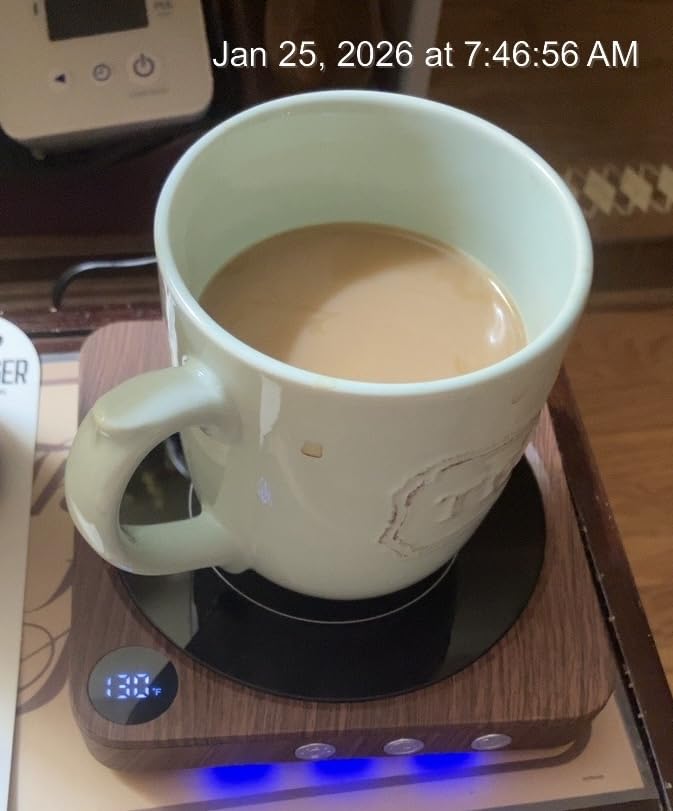 Mug Warmer - 36W Coffee Mug Warmer for Desk with Temperature Display, 2-12Hrs Auto Shut Off, Smart Candle Warmer - Customer Photo 2