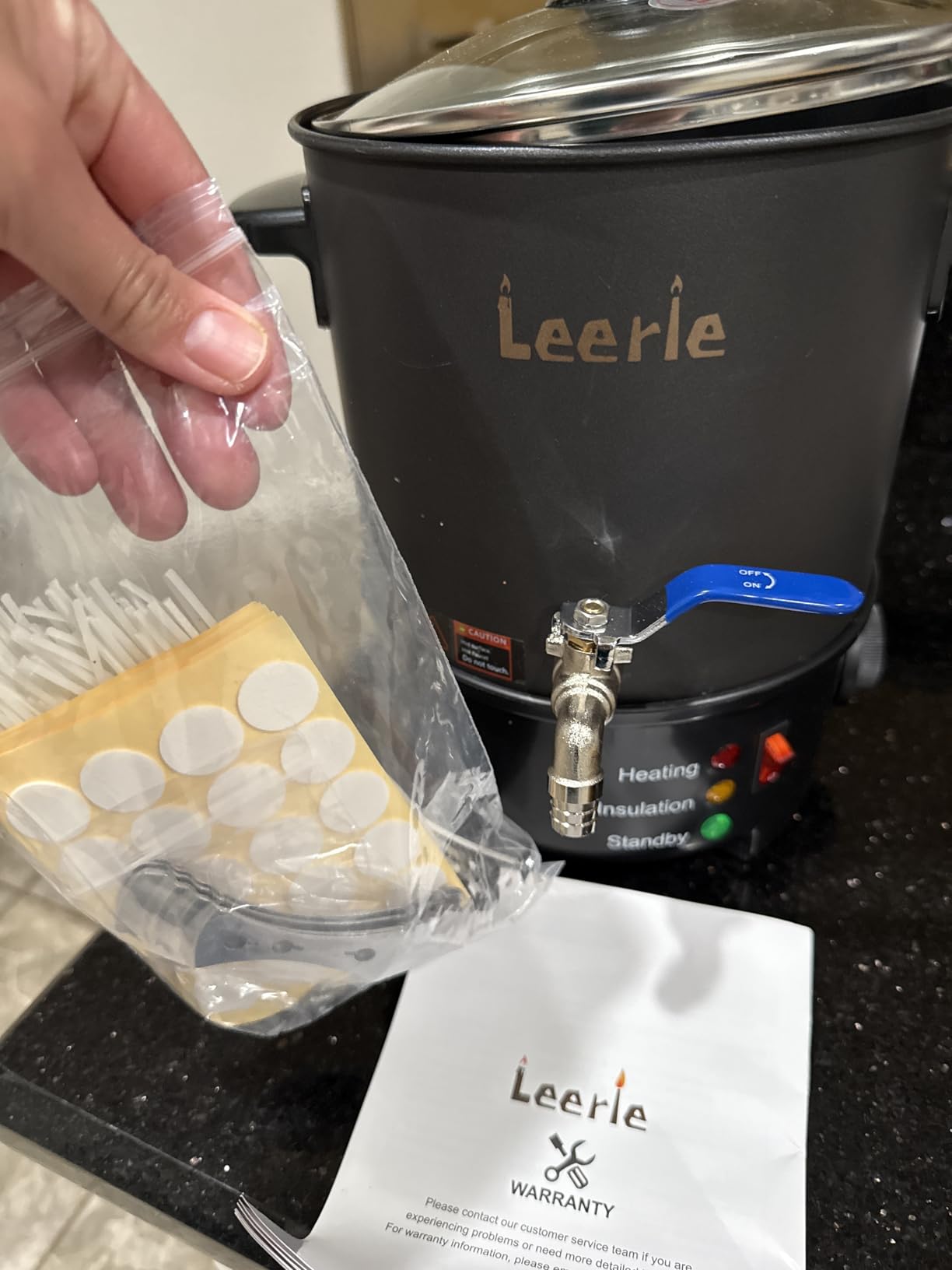 Leerie 10Lbs Wax Melter for Candle Making - L5 Candle Wax Melting Pot with Heating Core Brass Spout & Temp Control for DIY Home Business Candle Maker for Candle Making Supplies (L5-US-110V) - Customer Photo 2