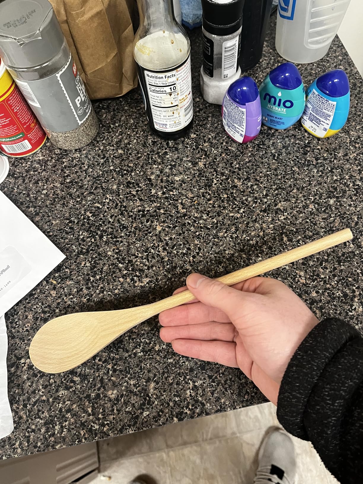 HANSGO 3PCS Wooden Spoons for Cooking, 12 Inch Long Handle Mixing Spoons for Baking, Tasting, Stirring Food, Hot Soups, Large Wooden Utensils for Nonstick Cookwares, Thoughtful Kitchen Gifts - Customer Photo 1
