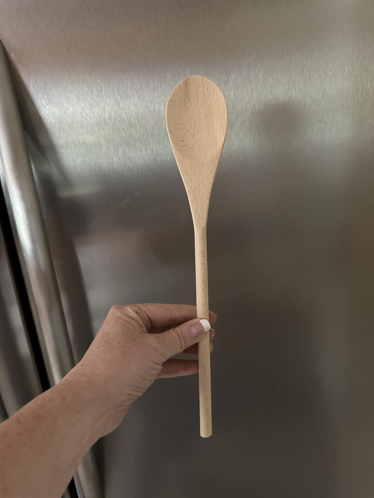 HANSGO 3PCS Wooden Spoons for Cooking, 12 Inch Long Handle Mixing Spoons for Baking, Tasting, Stirring Food, Hot Soups, Large Wooden Utensils for Nonstick Cookwares, Thoughtful Kitchen Gifts - Customer Photo 3