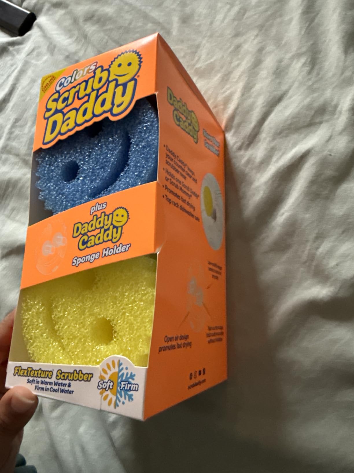 Scrub Daddy 6 Scrub Mommy Kitchen Sponges & 1 Daddy Caddy Sponge Holder - Scratch-Free for Dishes & Multipurpose Cleaning - BPA Free & Made with Polymer Foam - Stain & Odor Resistant - Customer Photo 2