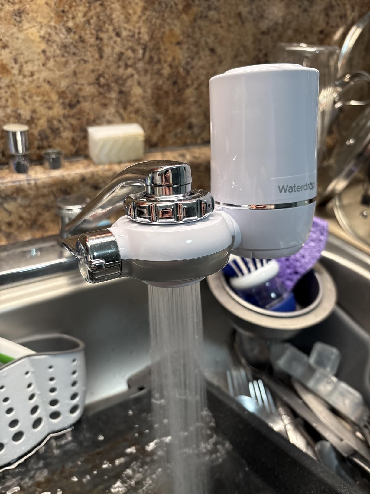 Waterdrop Water Filter for Sink Faucet, 360° Rotating Stainless Steel, NSF Certified Water Purifier for Kitchen Sink, 12 Months Long Lasting Tap Water Filter, Reduce Chlorine, 4 Filters Customer Review Waterdrop Water Filter for Sink Faucet, 360° Rotating Stainless Steel, NSF Certified Water Purifier for Kitchen Sink, 12 Months Long Lasting Tap Water Filter, Reduce Chlorine, 4 Filters - Customer Photo 1
