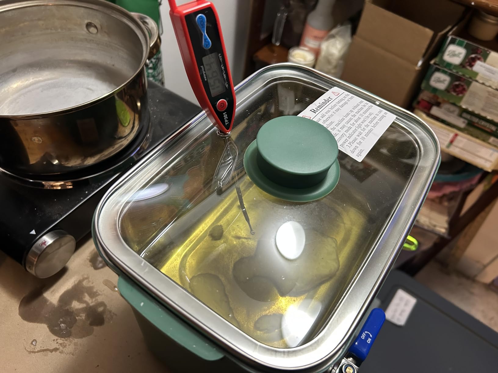 TOAUTO 8Lbs Green Wax Melter for Candle Making - DIY Electric Candle Wax Melting Pot with Quick Pour Valve & Temperature Controller for Candle Craft Maker Beginner AC 120V Customer Review TOAUTO 8Lbs Green Wax Melter for Candle Making - DIY Electric Candle Wax Melting Pot with Quick Pour Valve & Temperature Controller for Candle Craft Maker Beginner AC 120V - Customer Photo 2