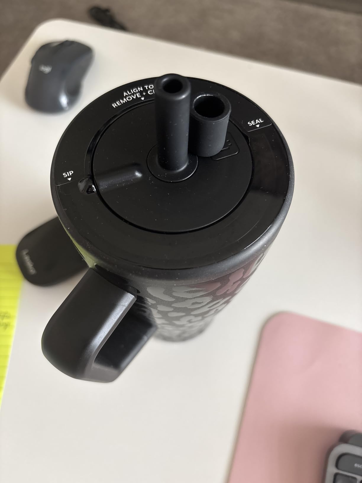 BrüMate Era 40 oz Tumbler with Handle and Straw | 100% Leakproof Insulated Water Bottle Tumbler with Lid and Flexible SoftSip Straw | Made of Stainless Steel | Cup Holder Friendly | 40oz (Dark Aura) - Customer Photo 2