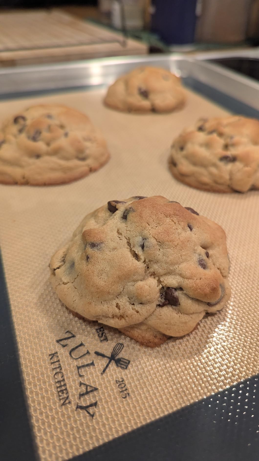 Zulay Kitchen Silicone Baking Mat Set - 2-Pack 16.5 x 11.6 Reusable Non-Stick Silicone Baking Sheets, Food-Safe, Heat-Resistant up to 250F - Perfect for Cookies, Pastries & Oven Use (Dark Gray) - Customer Photo 1