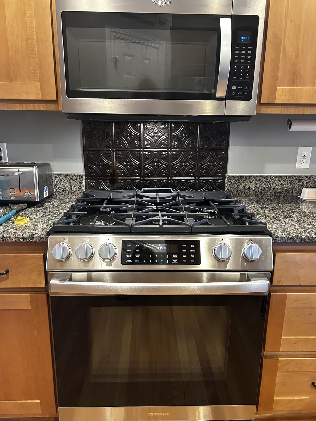 COSMO COS-GRC305KTD 30 in. Lumin Collection 6.1 cu. ft. Gas Range with 5 Burners, Convection Oven, Self Clean, Air Fry in Stainless Steel Customer Review COSMO COS-GRC305KTD 30 in. Lumin Collection 6.1 cu. ft. Gas Range with 5 Burners, Convection Oven, Self Clean, Air Fry in Stainless Steel - Customer Photo 2
