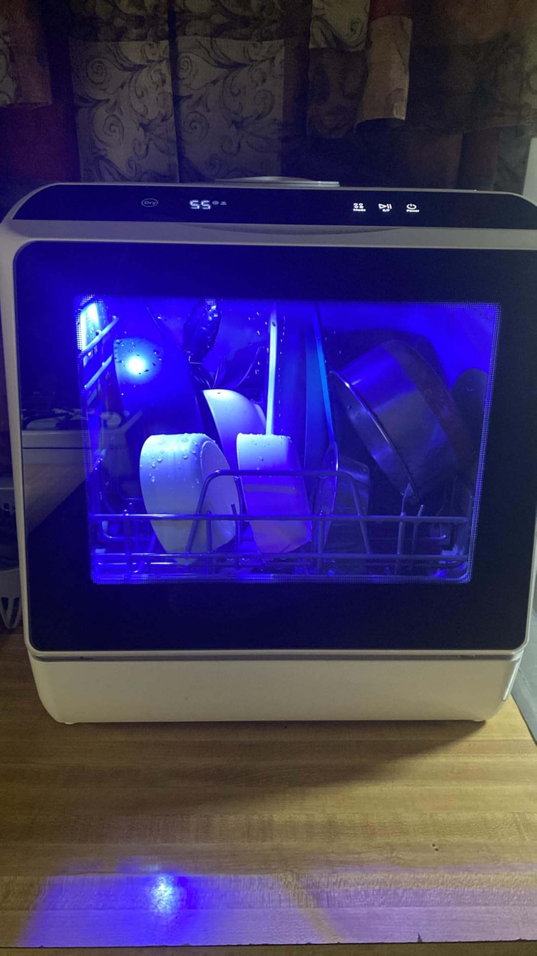 EUHOMY Countertop Dishwasher Portable with 6 Programs, 5L Built-in Water Tank for Apartments & RV, 167 Degree F High-Temp, No Hookup Needed, Mini Dishwasher with Baby Care, Air Dry/Quick/ECO/Fruit/Normal Mode - Customer Photo 1