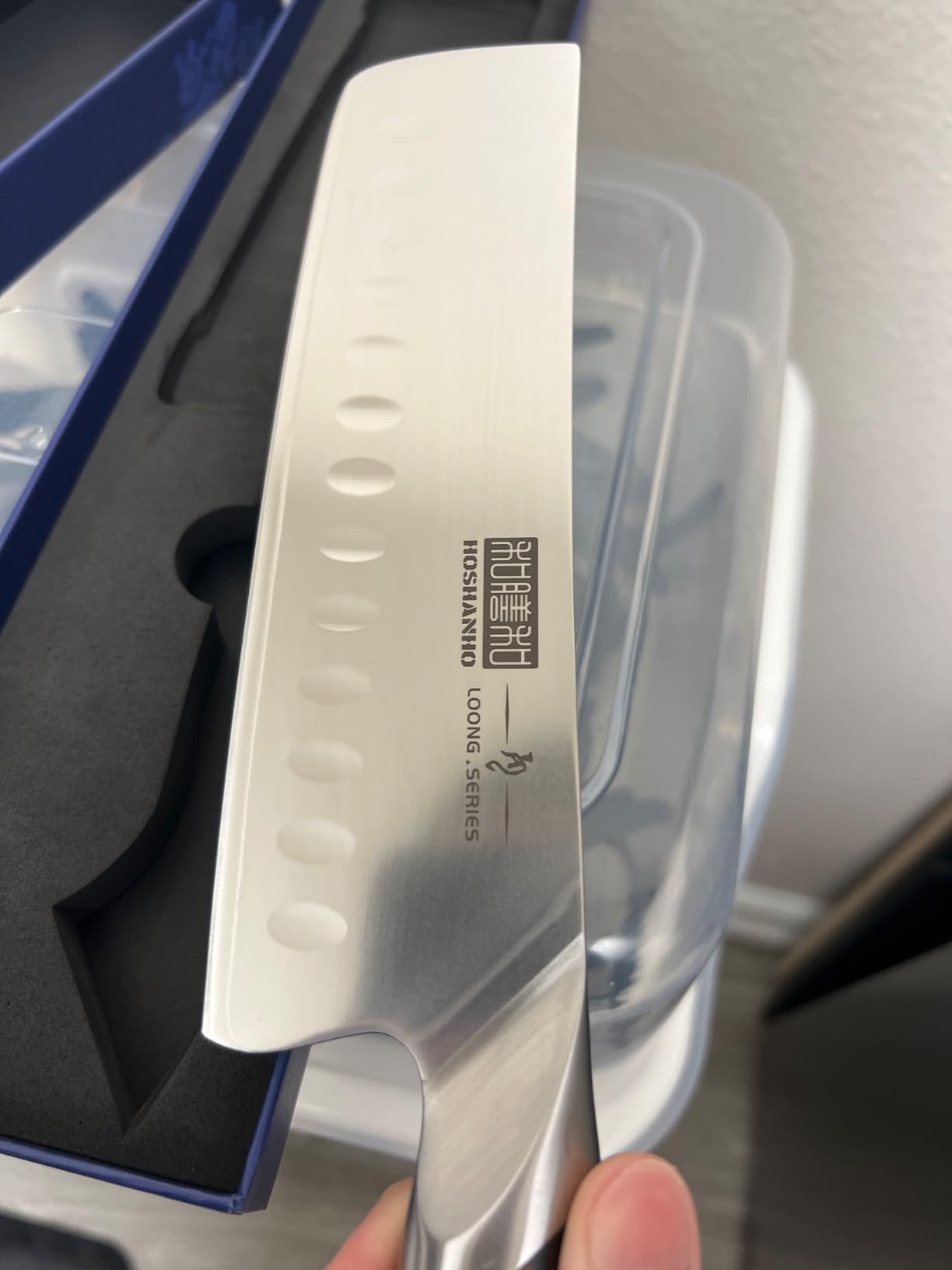 HOSHANHO 7 Inch Nakiri Knife, Japanese High Carbon Stainless Steel Chef Knife, Multipurpose Meat Vegetable Sharp Kitchen Knife with Ergonomic Pakkawood Handle - Customer Photo 2