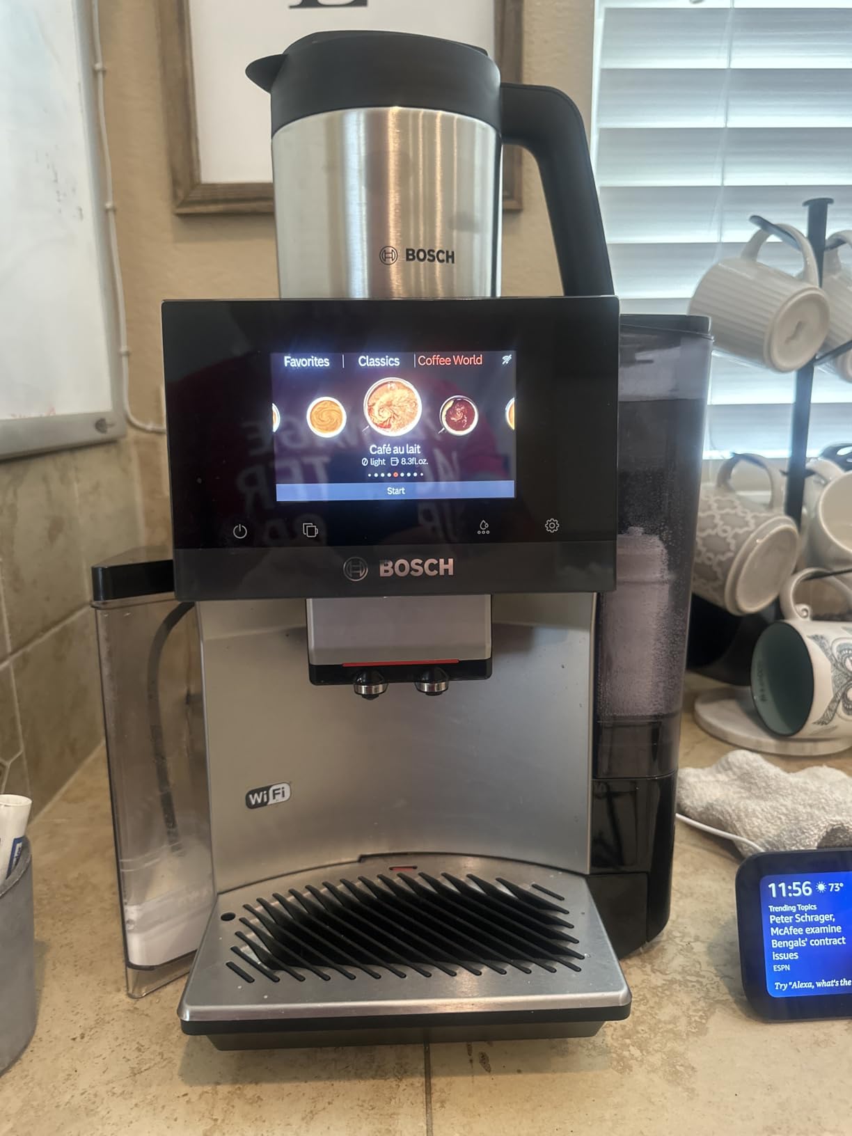 Bosch Fully Automatic Coffee and Espresso Machine - 36 Drinks, Double Cup Barista Style Super Coffee Maker - Touchscreen, Large Bean Capacity - Easy Clean, Maintenance - Silver - TQU60307 customer photo 1