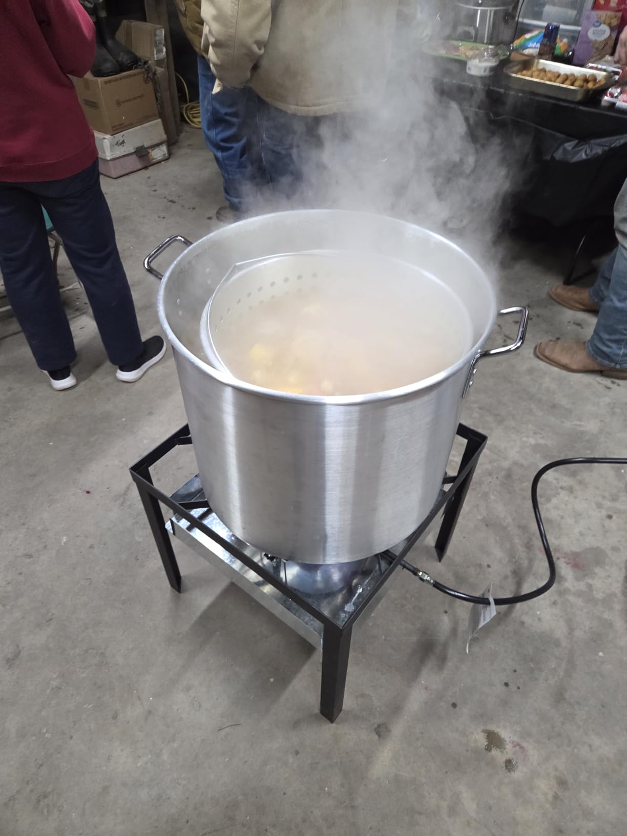 30QT & 10QT Outdoor Fryer | Turkey Fryer | Seafood Boil Pot | Cover & Skimmer Included | 50,000BTU Propane Burner | Aluminum Deep Fryer Pot with Basket | Crab, Seafood & Crawfish Boiler - Customer Photo 1