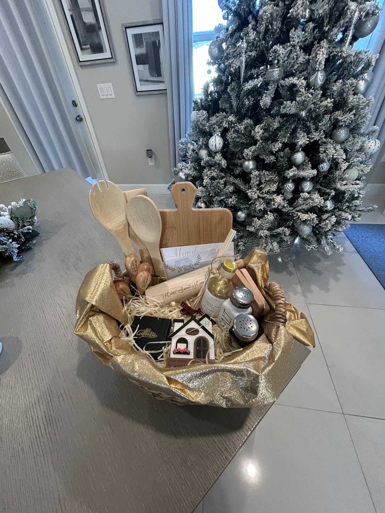 Housewarming Gifts New House -19 Pcs Closing Gifts for Couple Friend Women Men Home Buyers, House Warming Basket for New Houses Apartment Kitchen Presents(Nature,Brown) - Customer Photo 1