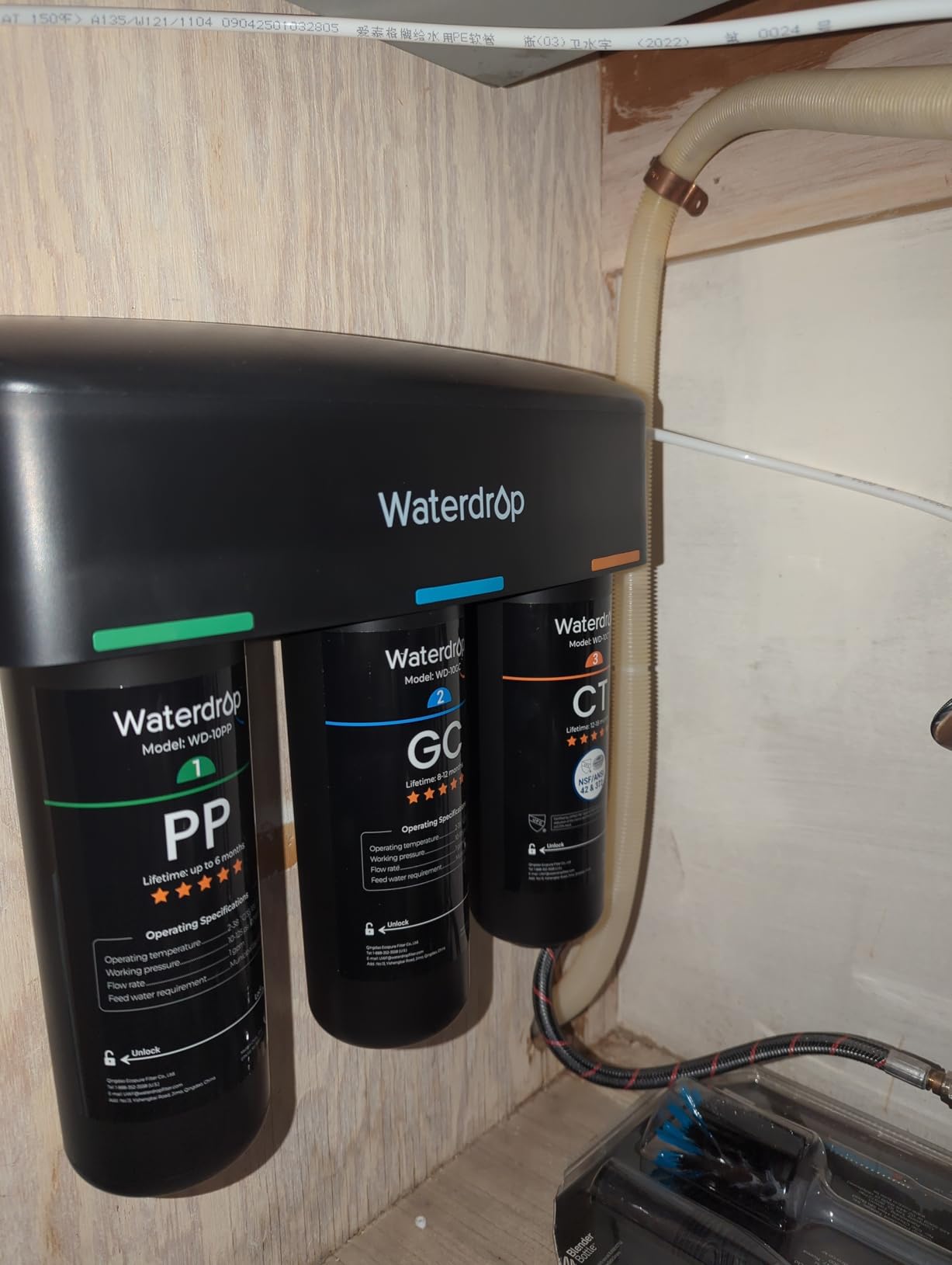 Waterdrop WD-TSA-UF 0.01 μm Ultra Filtration Under Sink Water Filter, Under Sink Water Filtration System 9 Stage Filtration, Reduces Chlorine, Taste and Odor, Fluoride, Advanced USA Tech Customer Review Waterdrop WD-TSA-UF 0.01 μm Ultra Filtration Under Sink Water Filter, Under Sink Water Filtration System 9 Stage Filtration, Reduces Chlorine, Taste and Odor, Fluoride, Advanced USA Tech - Customer Photo 2