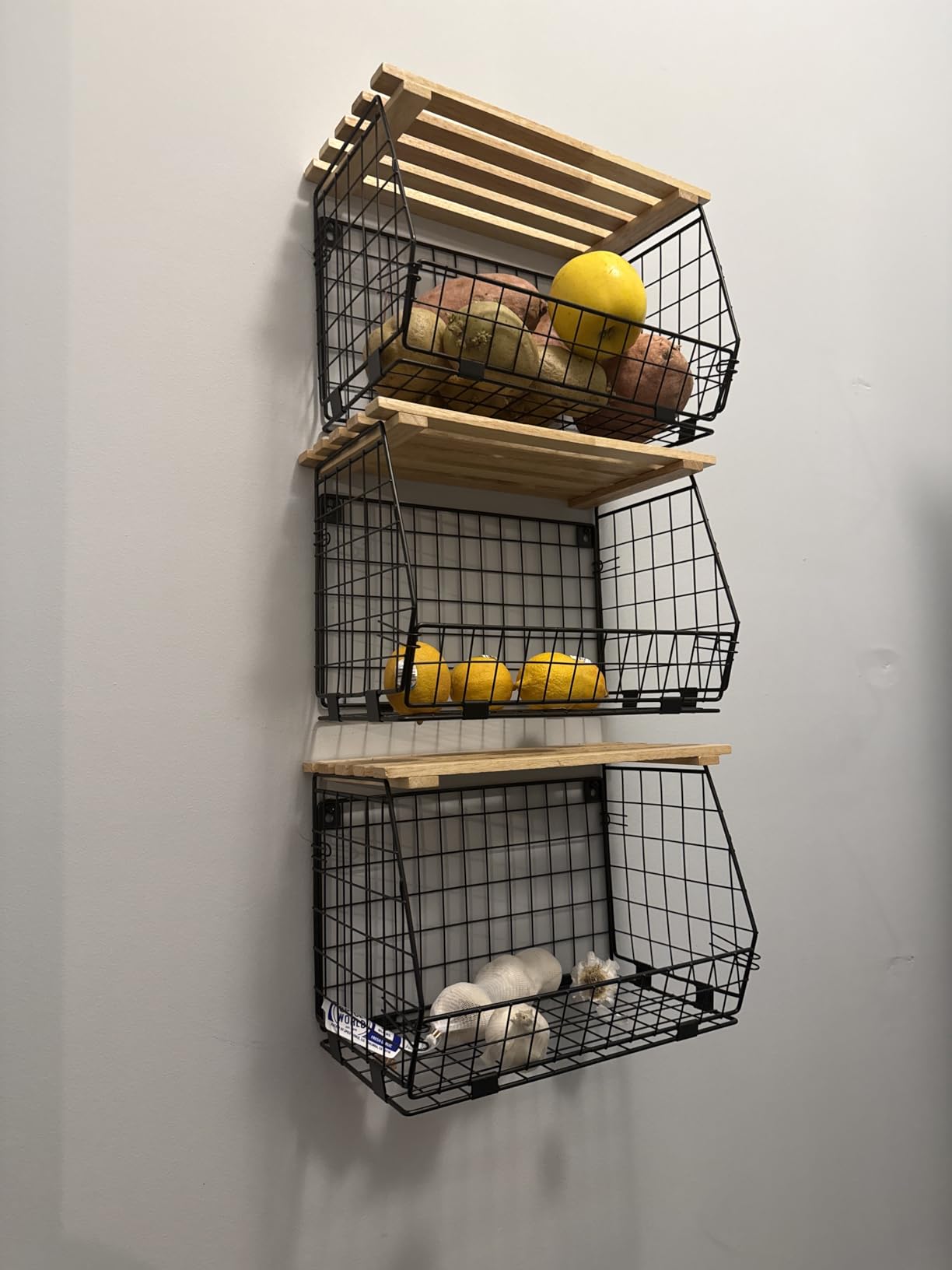 Wire Fruit Basket for Kitchen Storage: Hanging and Counter Basket for Vegetable Produce - Potato and Onion Storage for Pantry 3 Pack Customer Review Wire Fruit Basket for Kitchen Storage: Hanging and Counter Basket for Vegetable Produce - Potato and Onion Storage for Pantry 3 Pack - Customer Photo 1