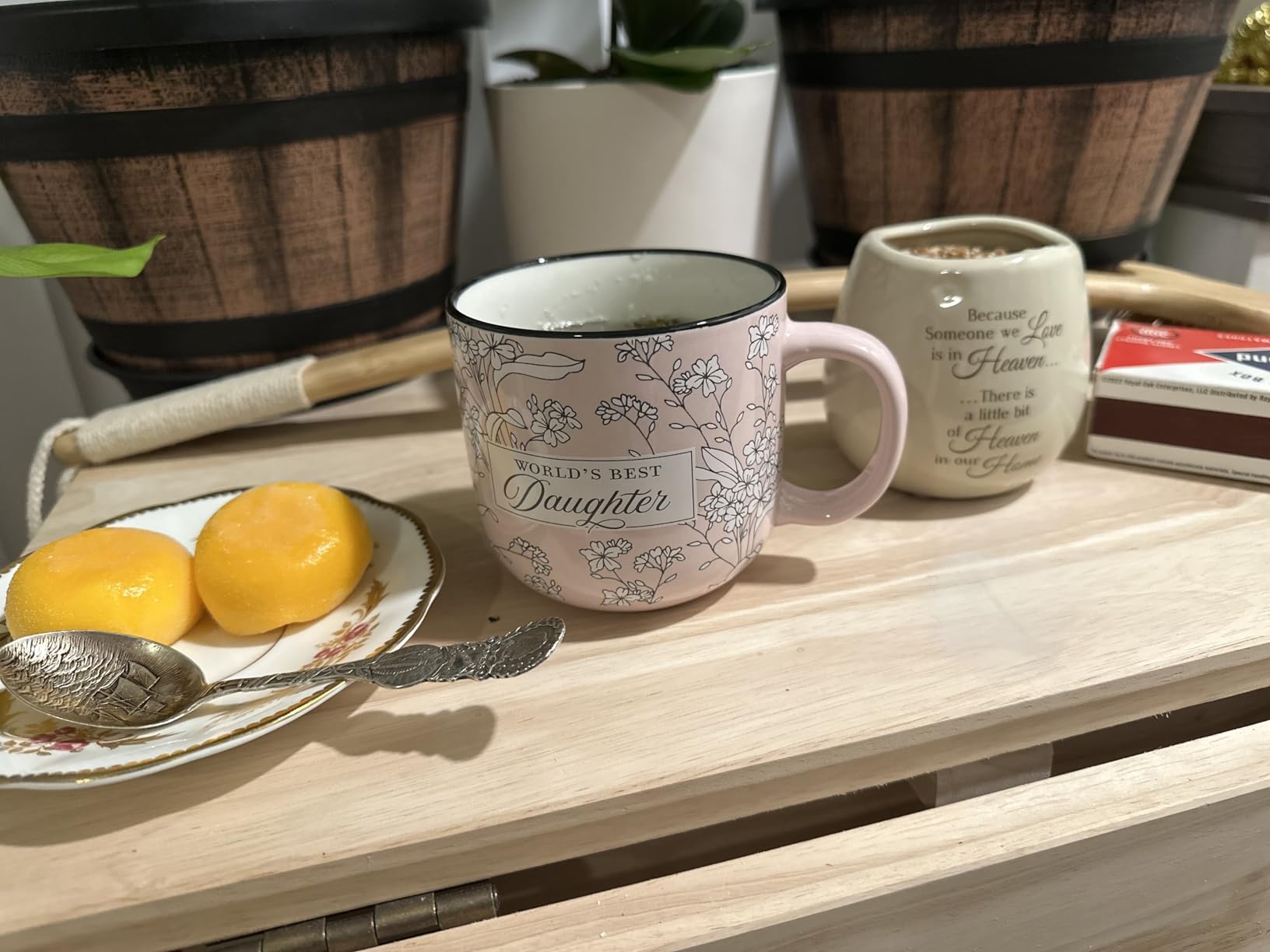 Christian Art Gifts Large Ceramic Microwave/Dishwasher Safe Coffee & Tea Mug for Grandmothers: Best Grandma Ever, Inspirational Psalm Bible Verse Cup for Women, Clean & Lead-free, Pink & White, 14 oz. - Customer Photo 1