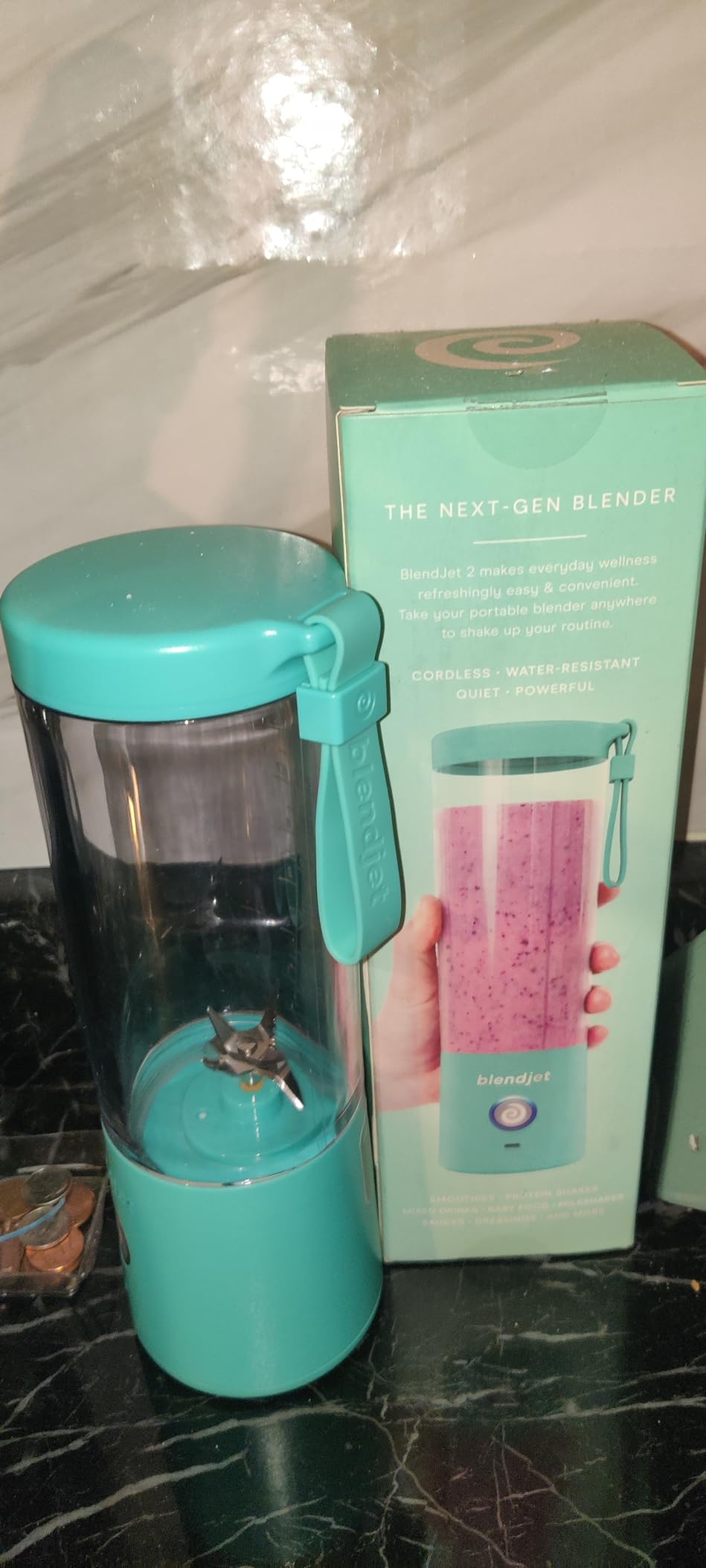 BlendJet 2 Portable Blender for Smoothies & Shakes - BlendJet Cordless Personal & Small Blender, USB-C Rechargeable & Self Cleaning - (Mint, 16 oz.) - Customer Photo 1