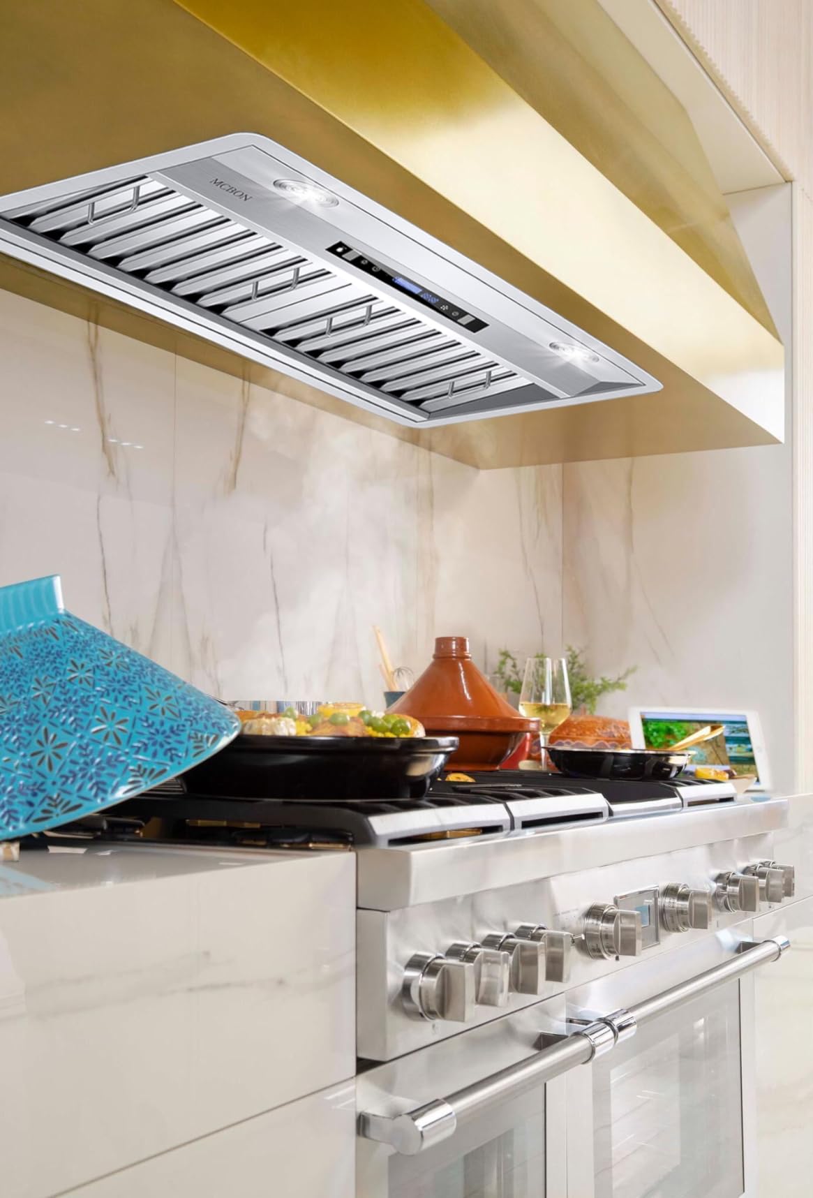 MCBON Range Hood Insert 42 Inch, 900 CFM Insert Range Hood, Touch Control Range Hood Insert, Remote & Gesture Sensing Vent Hood Insert, 4-Speed Hood Range Insert, Stainless Steel Range Hood, AE88-42 Customer Review MCBON Range Hood Insert 42 Inch, 900 CFM Insert Range Hood, Touch Control Range Hood Insert, Remote & Gesture Sensing Vent Hood Insert, 4-Speed Hood Range Insert, Stainless Steel Range Hood, AE88-42 - Customer Photo 1