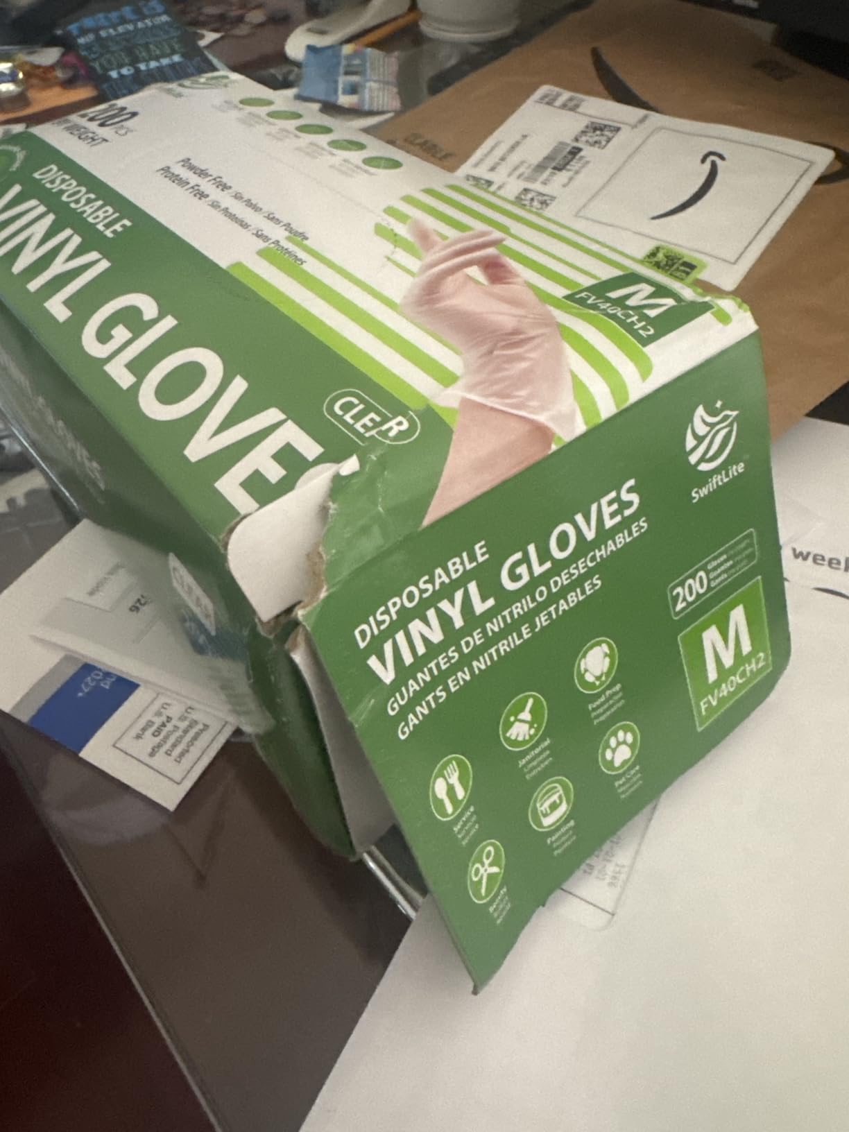 Disposable Vinyl Gloves, Food Safe, Latex-Free Powder-Free Clear Plastic Gloves for Cooking, House Clean, Food Prep - Customer Photo 2