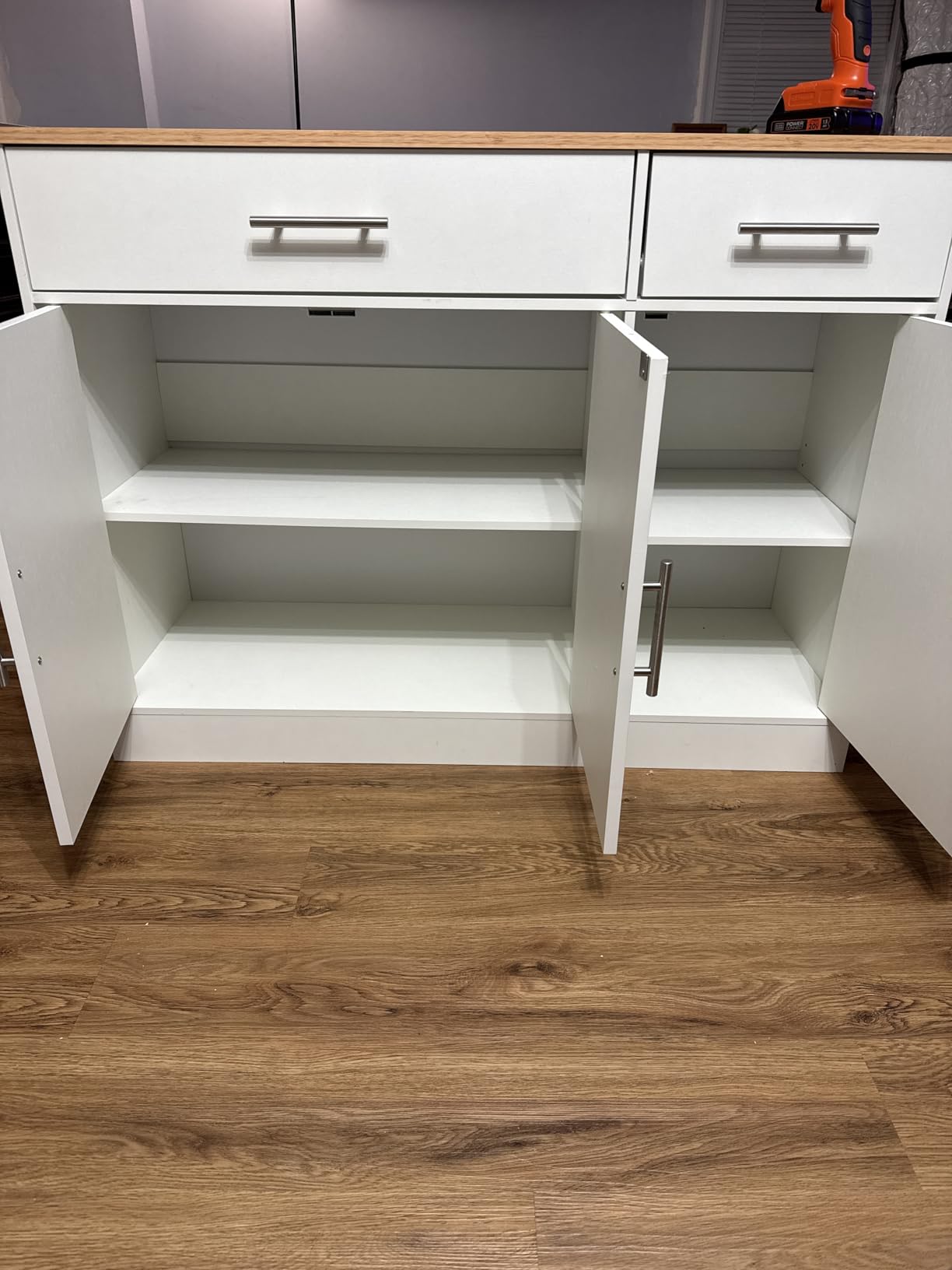 Shintenchi Modern Farmhouse Sideboard Buffet Cabinet with Storage with 3 Doors,42