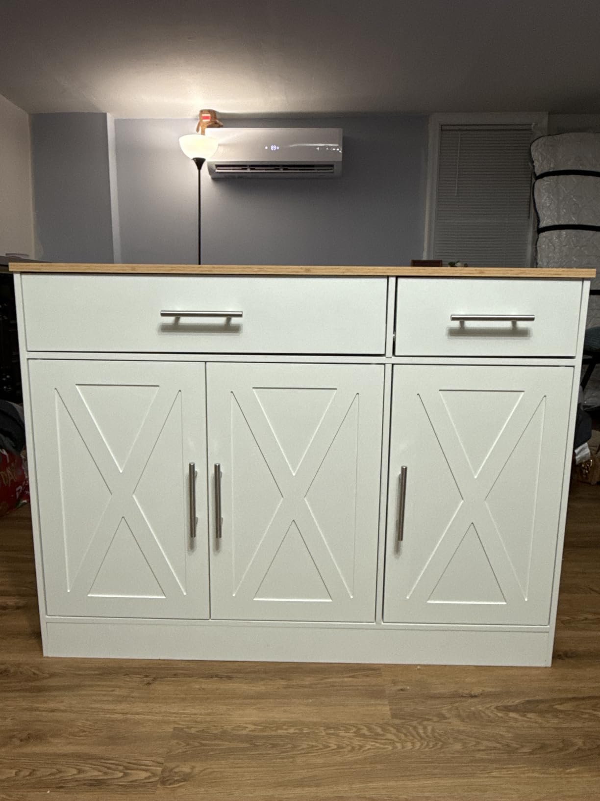 Shintenchi Modern Farmhouse Sideboard Buffet Cabinet with Storage with 3 Doors,42