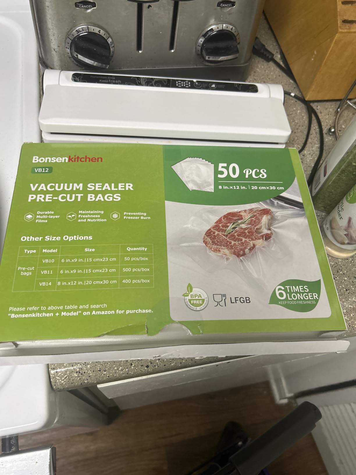Bonsenkitchen Vacuum Sealer Bags, 50 Quart 8