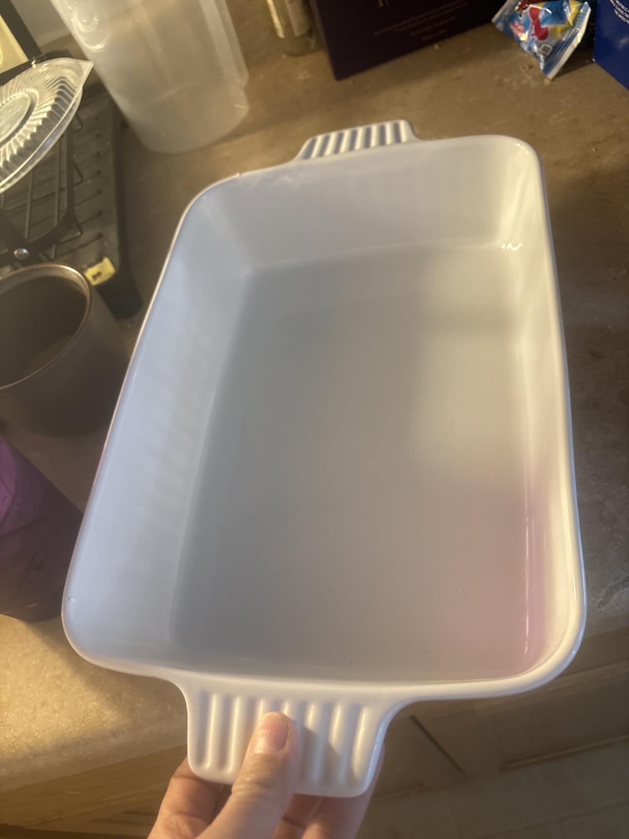 MALACASA 4.4 QT Baking Dish, 9x13 Large Casserole Dish for Oven, Ceramic Baking Pan, Rectangular Lasagna Pan Deep with Handles for Baking, Durable Microwave Oven Safe, Wedding Gift,White, Series BAKE-BAKE Customer Review MALACASA 4.4 QT Baking Dish, 9x13 Large Casserole Dish for Oven, Ceramic Baking Pan, Rectangular Lasagna Pan Deep with Handles for Baking, Durable Microwave Oven Safe, Wedding Gift,White, Series BAKE-BAKE - Customer Photo 2