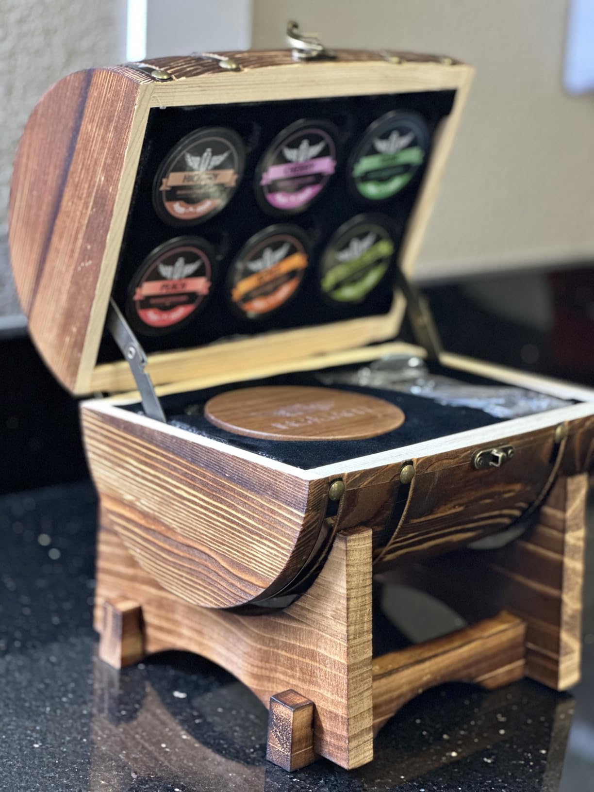 Whiskey Smoker Kit with Charred Wood Barrel (Patent Pending) - Cocktail Smoker with Torch & 6 Premium Wood Chips for Old Fashioned & Whiskey - Perfect Home Bar Gift for Men, Dad, Husband (No Butane) customer photo 2