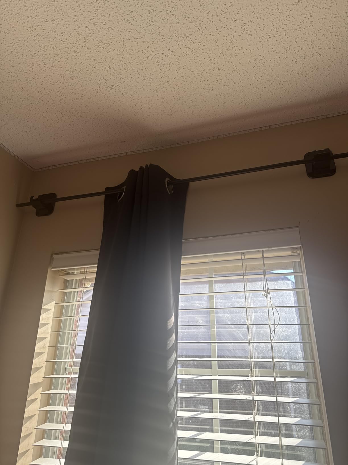 Apartment Dorm Farmhouse Decor No Drill Curtain Rod Brackets 20LB-Renter Friendly Housewarming Men Gift Adhesive Hooks No Drilling Holder for Hanging Classroom Drapes Rv Over Blinds Hangers - Customer Photo 2