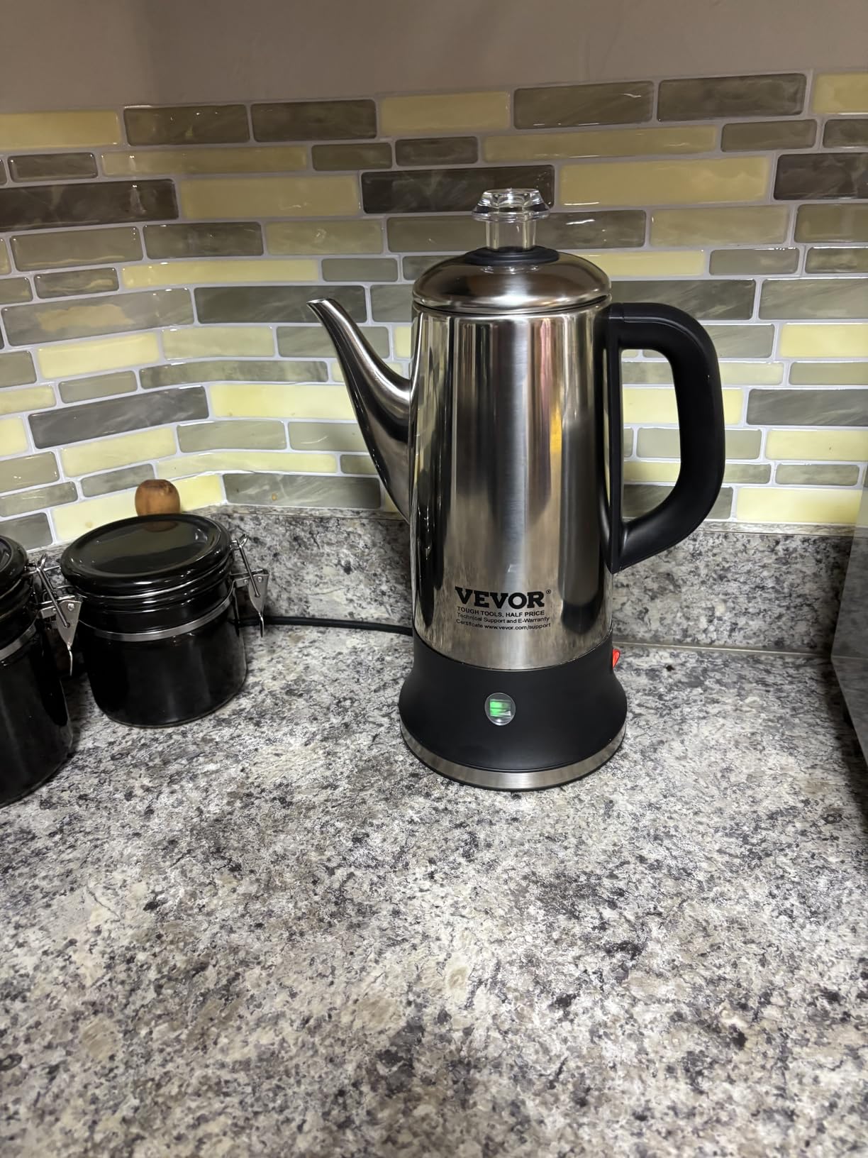 VEVOR 12-Cup Electric Percolator Coffee Pot, 304 Stainless Steel Body Coffee Percolator with Keep Warm Function & Heat-Resistant Handle, Classic Coffee Maker, Quick Brew & Easy-Pour Spout, Silver - Customer Photo 1