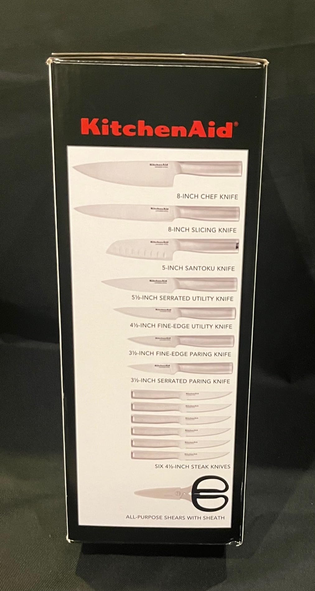 KitchenAid Gourmet Knife Block Set with Built-in Sharpener, 15-Piece, Stainless Steel - Customer Photo 5