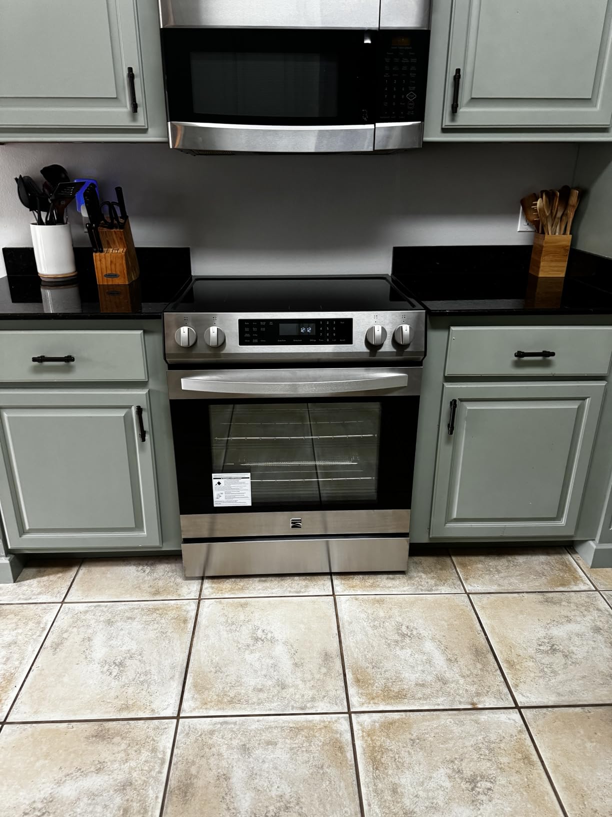Kenmore 2296853 5.6 cu. ft. Front Control Electric Induction Range Oven - 4 Dual Ring Elements, True Convection, Air Fry, Self Clean, Turbo Boil, Chrome Racks, Storage Drawer - Stainless Steel Customer Review Kenmore 2296853 5.6 cu. ft. Front Control Electric Induction Range Oven - 4 Dual Ring Elements, True Convection, Air Fry, Self Clean, Turbo Boil, Chrome Racks, Storage Drawer - Stainless Steel - Customer Photo 1