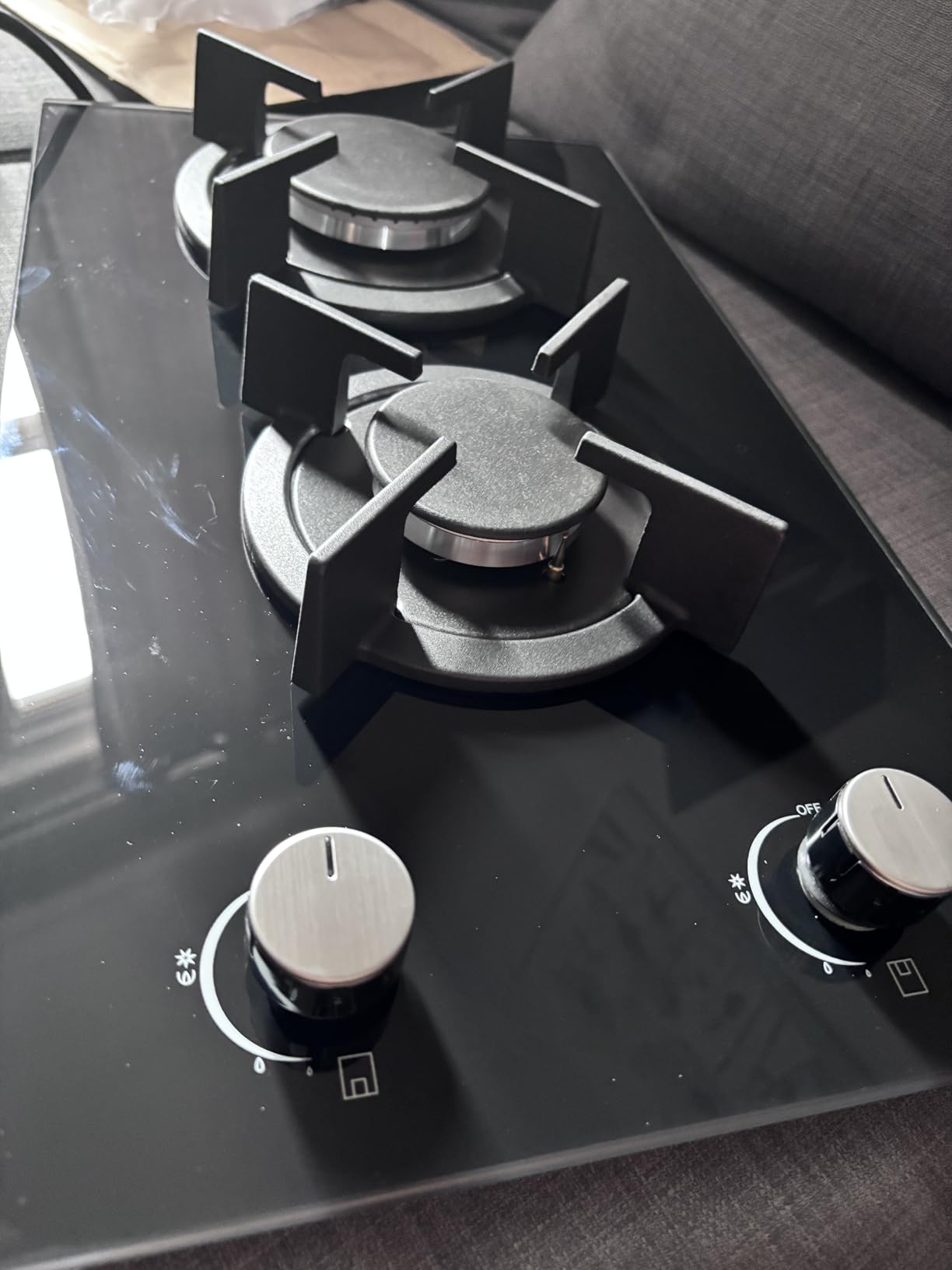 Gas Cooktop 30 Inch, Amzgachfktch 5 Burners Propane Stove, Built-in NG/LPG Convertible Gas Stove Top, Black Tempered Glass Propane Cooktop with Thermocouple Protection - Customer Photo 1