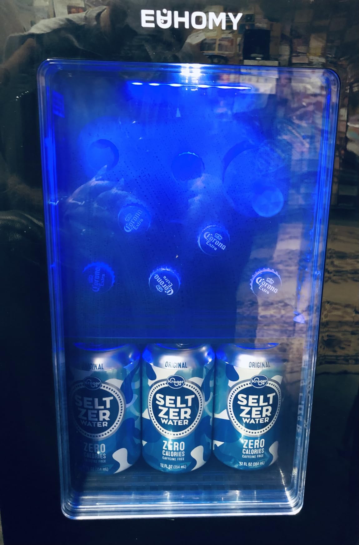 EUHOMY 18L Beverage Refrigerator Cooler, 24 Cans Mini Fridge with Quiet Compressor, Countertop Small Fridge with 40°F-61°F Digital Temperature Control, LED Lgiht for Home, Bar, Office - Customer Photo 1
