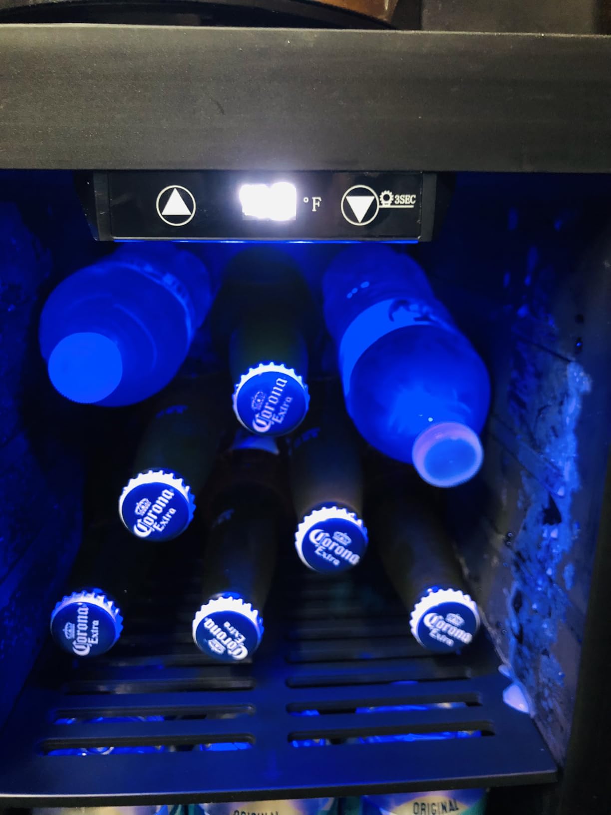 EUHOMY 18L Beverage Refrigerator Cooler, 24 Cans Mini Fridge with Quiet Compressor, Countertop Small Fridge with 40°F-61°F Digital Temperature Control, LED Lgiht for Home, Bar, Office - Customer Photo 2
