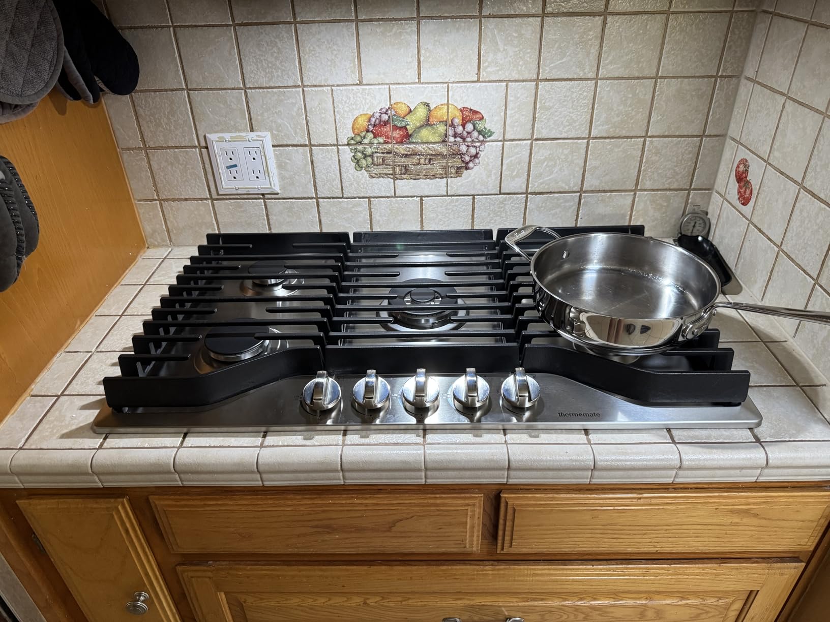 ThermoMate Heavy 30 Inch Gas Cooktop with 5 Italy Sabaf Power Burners, Built In Stove Top of 304 Stainless Steel, Gas Hob NG/LPG Convertible, Thermocouple Protection CSA Certified - Customer Photo 1