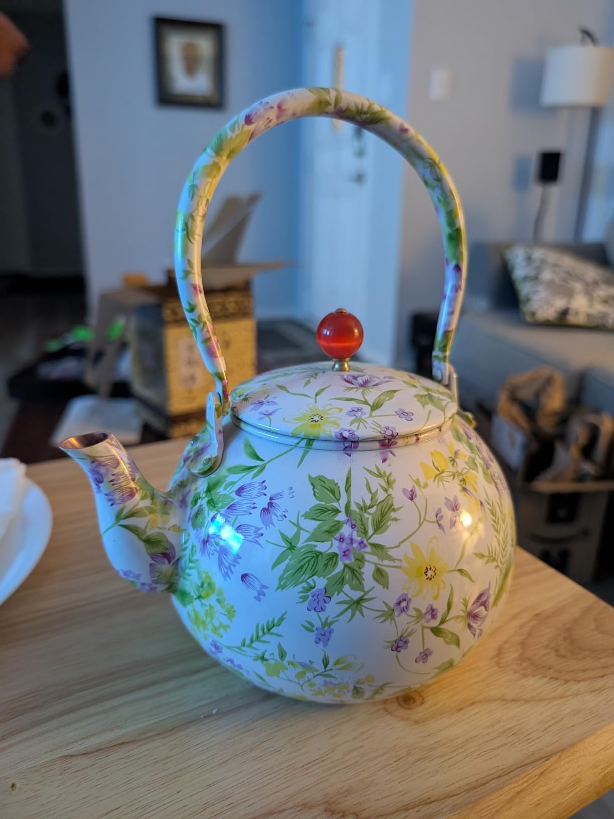 YJX Pure Copper Tea Kettle For Stovetop, Chinese Style Non-Coating Teapot with Stainless Steel Tea Ball For Loose Tea, Solid Tea Pot (1600ml) - Customer Photo 3