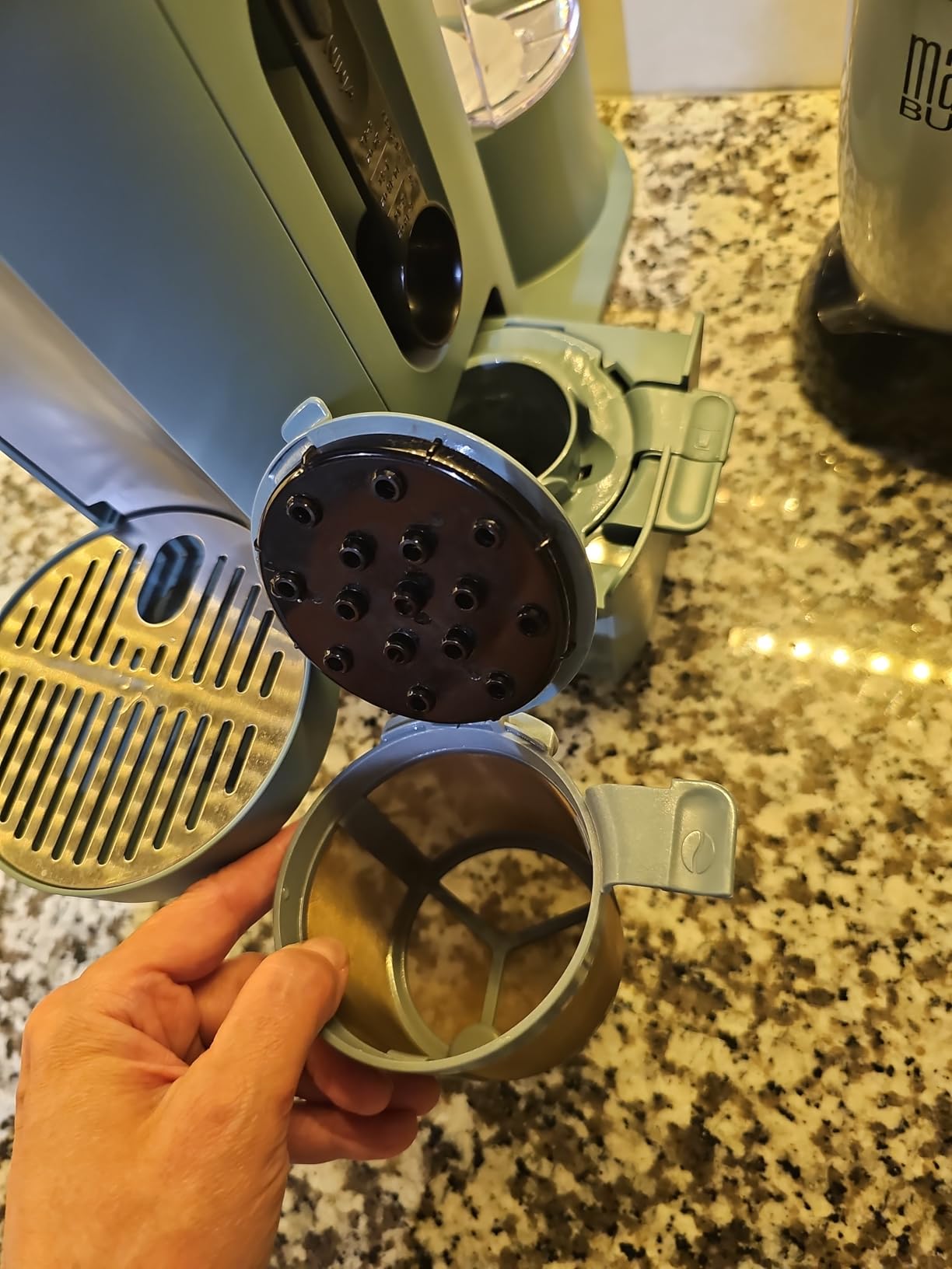 Ninja Pod & Grounds Specialty Single-Serve Coffee Maker, K-Cup Pod Compatible, Brews Grounds, Compact Design, Built-In Milk Frother, 56-oz. Reservoir, 6-oz. Cup to 24-oz. Mug Sizes, Stone, PB051ST Customer Review Ninja Pod & Grounds Specialty Single-Serve Coffee Maker, K-Cup Pod Compatible, Brews Grounds, Compact Design, Built-In Milk Frother, 56-oz. Reservoir, 6-oz. Cup to 24-oz. Mug Sizes, Stone, PB051ST - Customer Photo 2